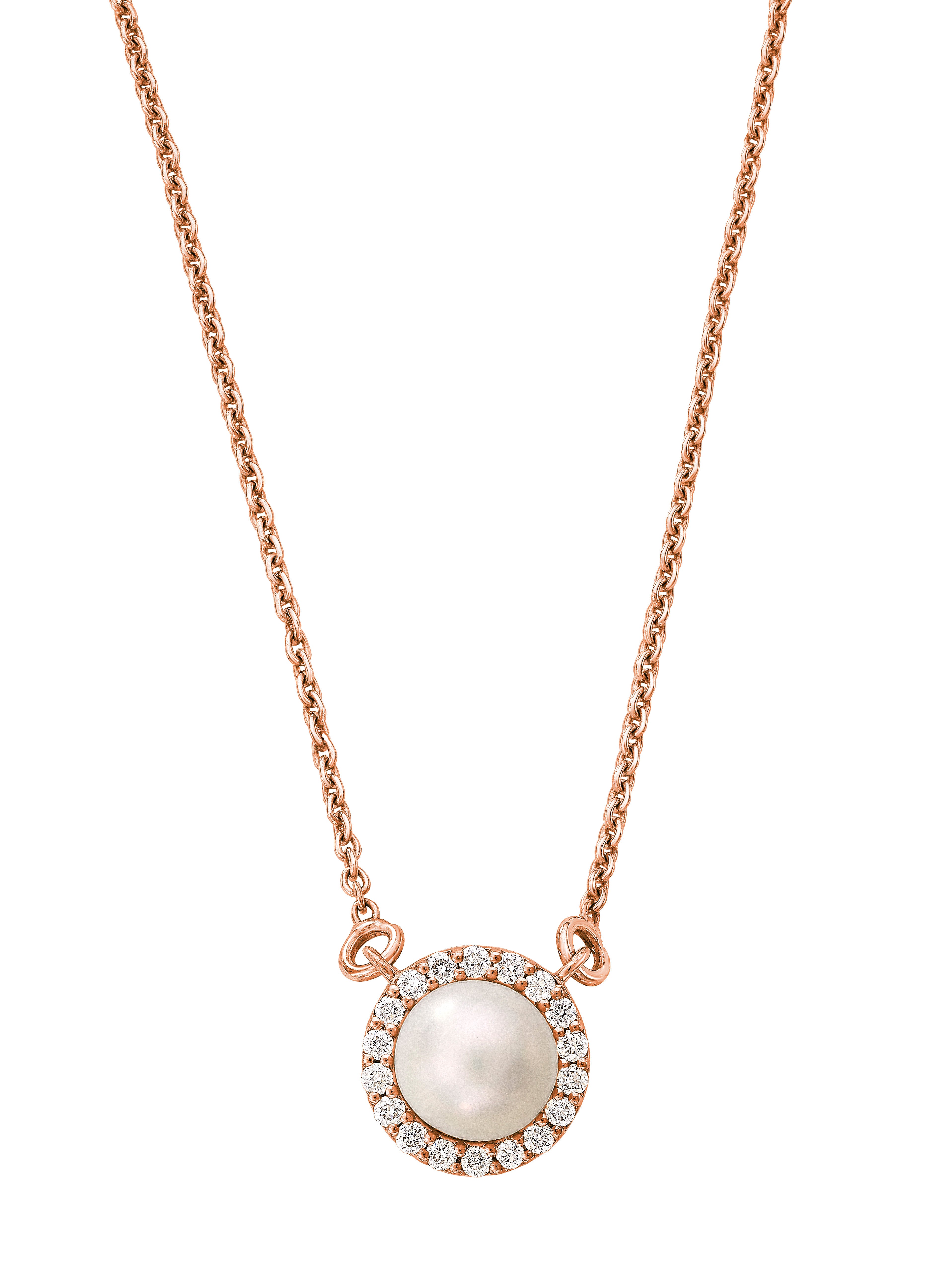 Pearl Halo Diamond Pendant