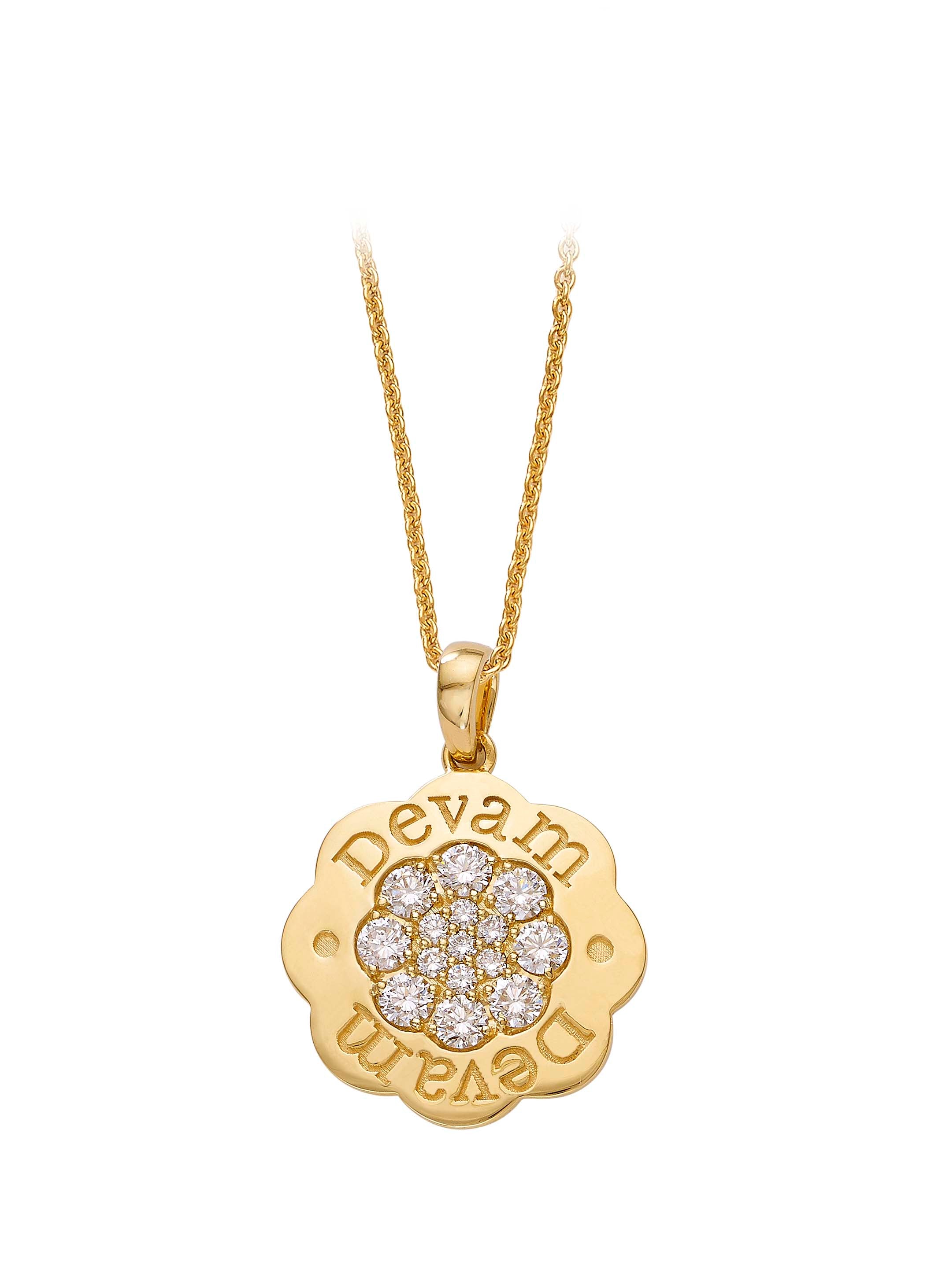 Devam Flower Pendant Yellow Gold