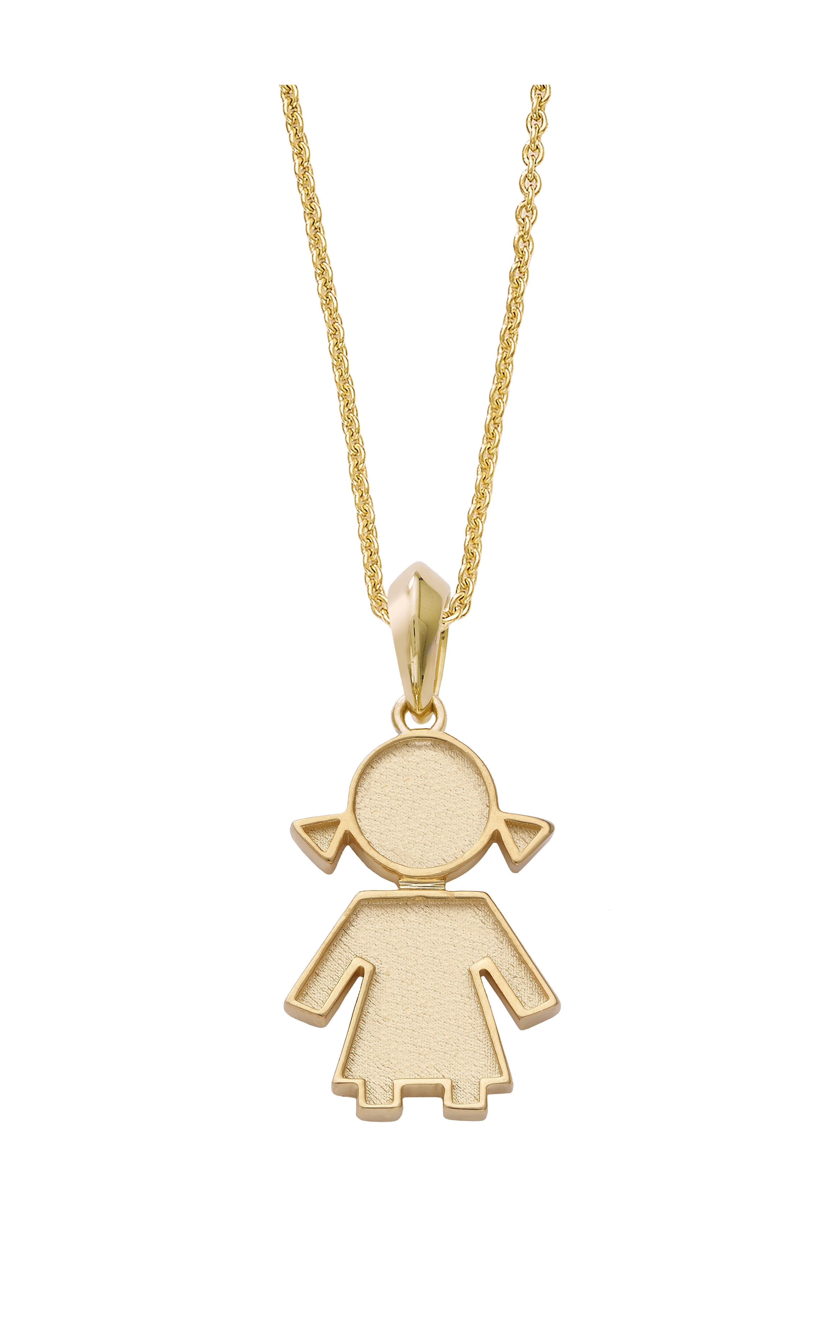 18k Yellow Gold Girl Silhouette Pendant