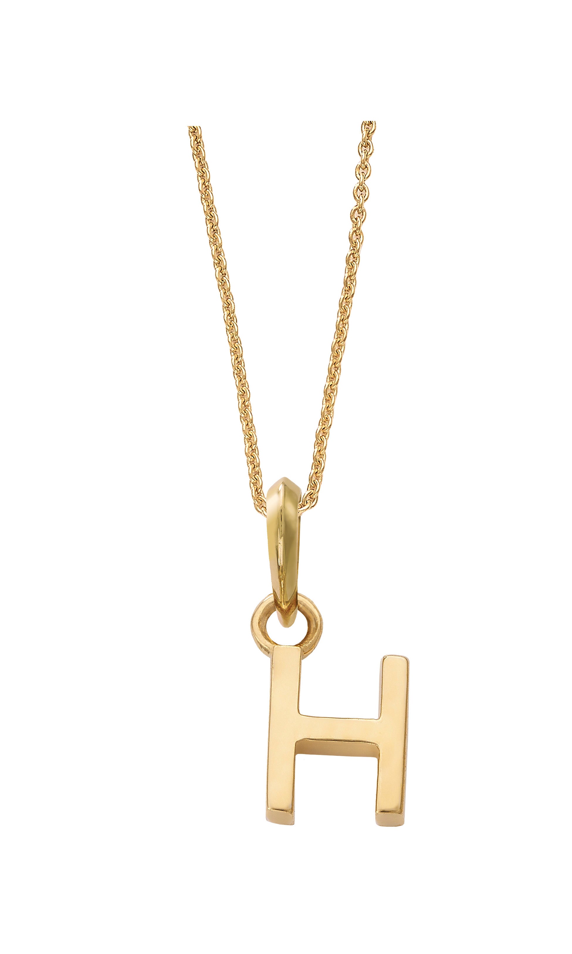 18k Yellow Gold Initial "H" Pendant