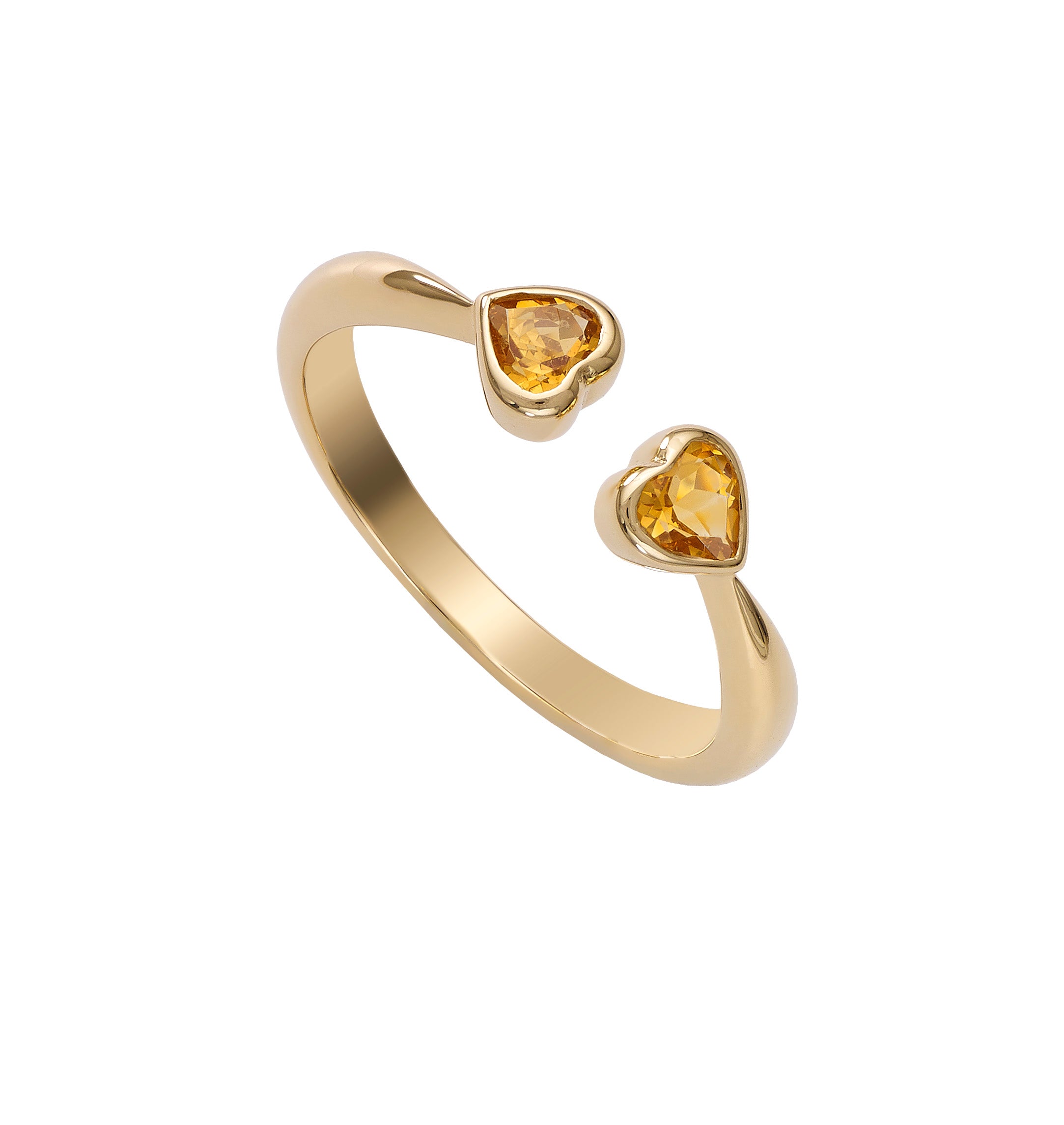 Shared Love Heart Ring - Citrine