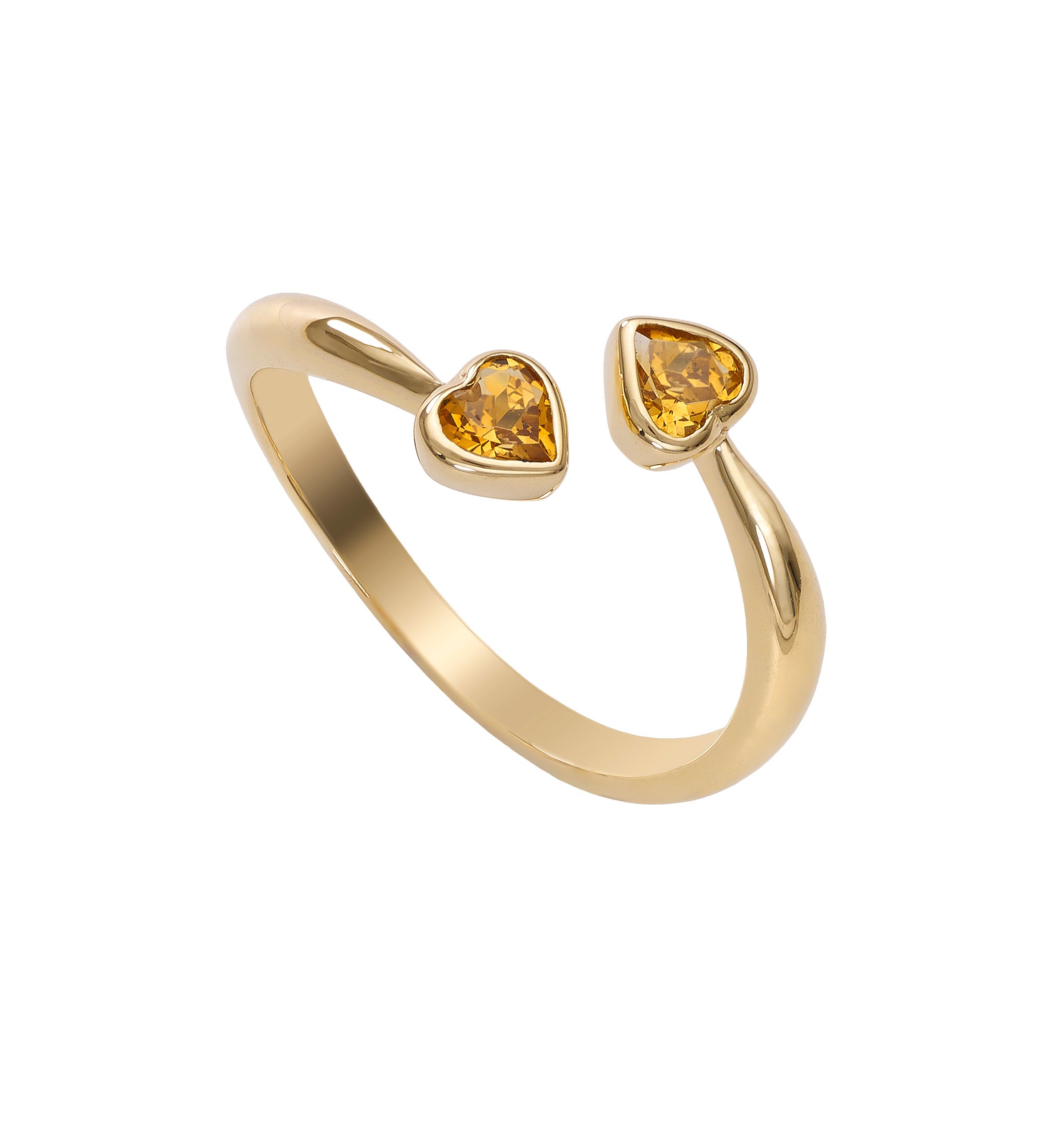 Shared Love Heart Ring - Citrine