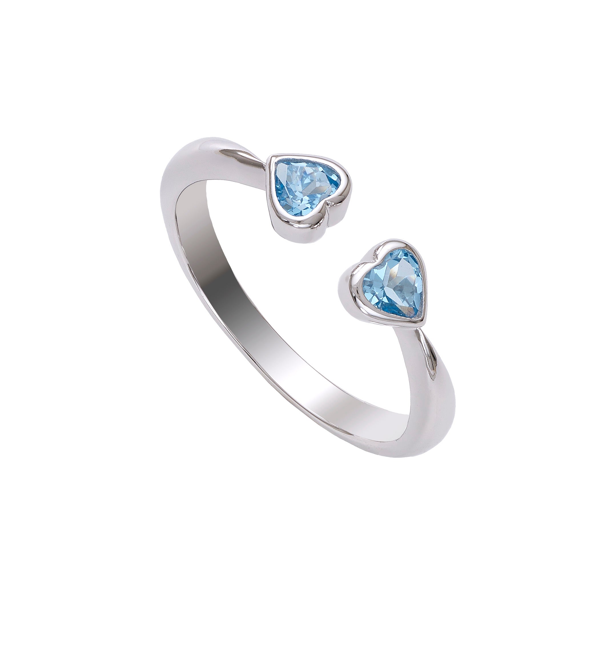 Shared Love Heart Ring - Blue Topaz