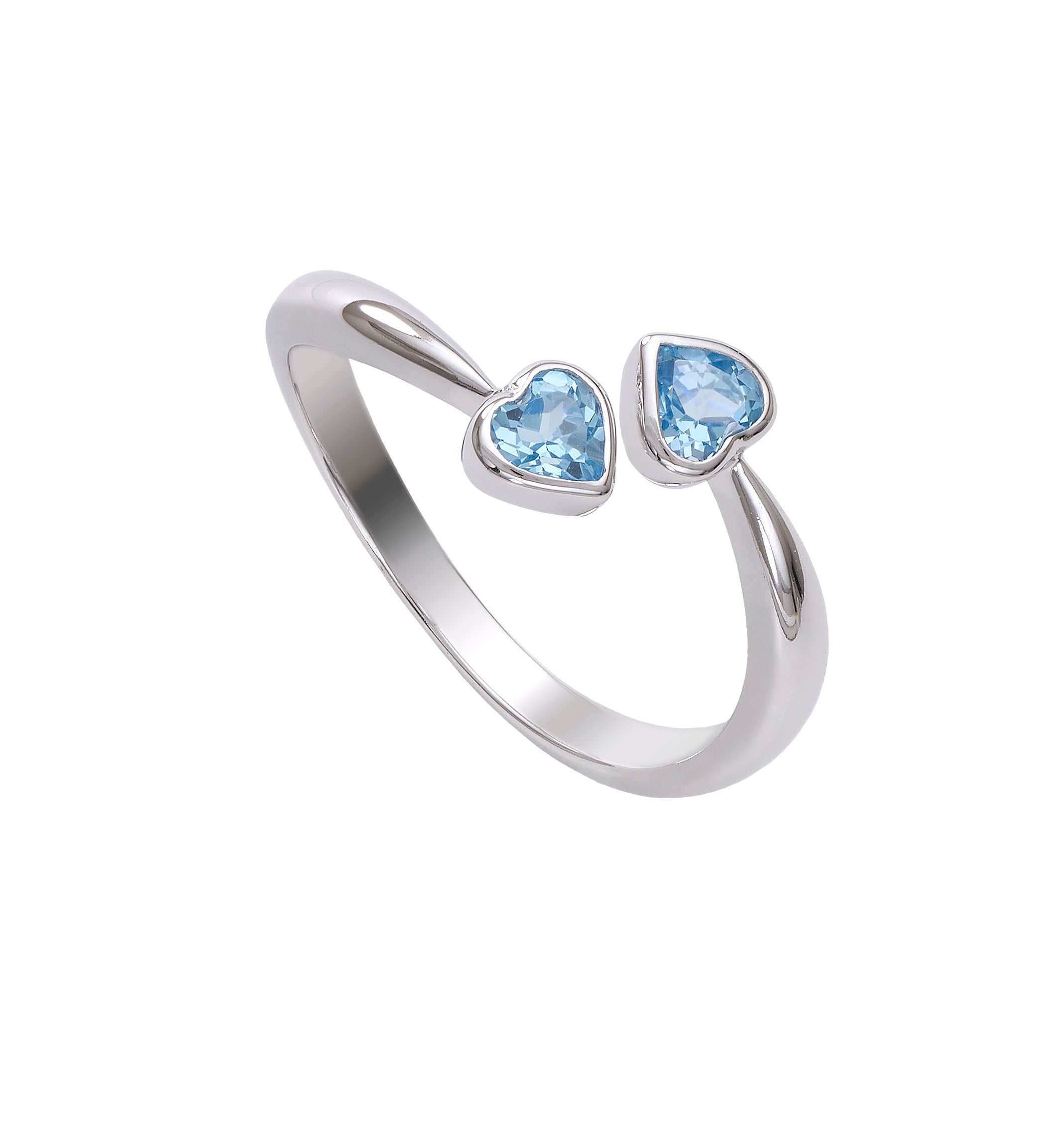 Shared Love Heart Ring - Blue Topaz