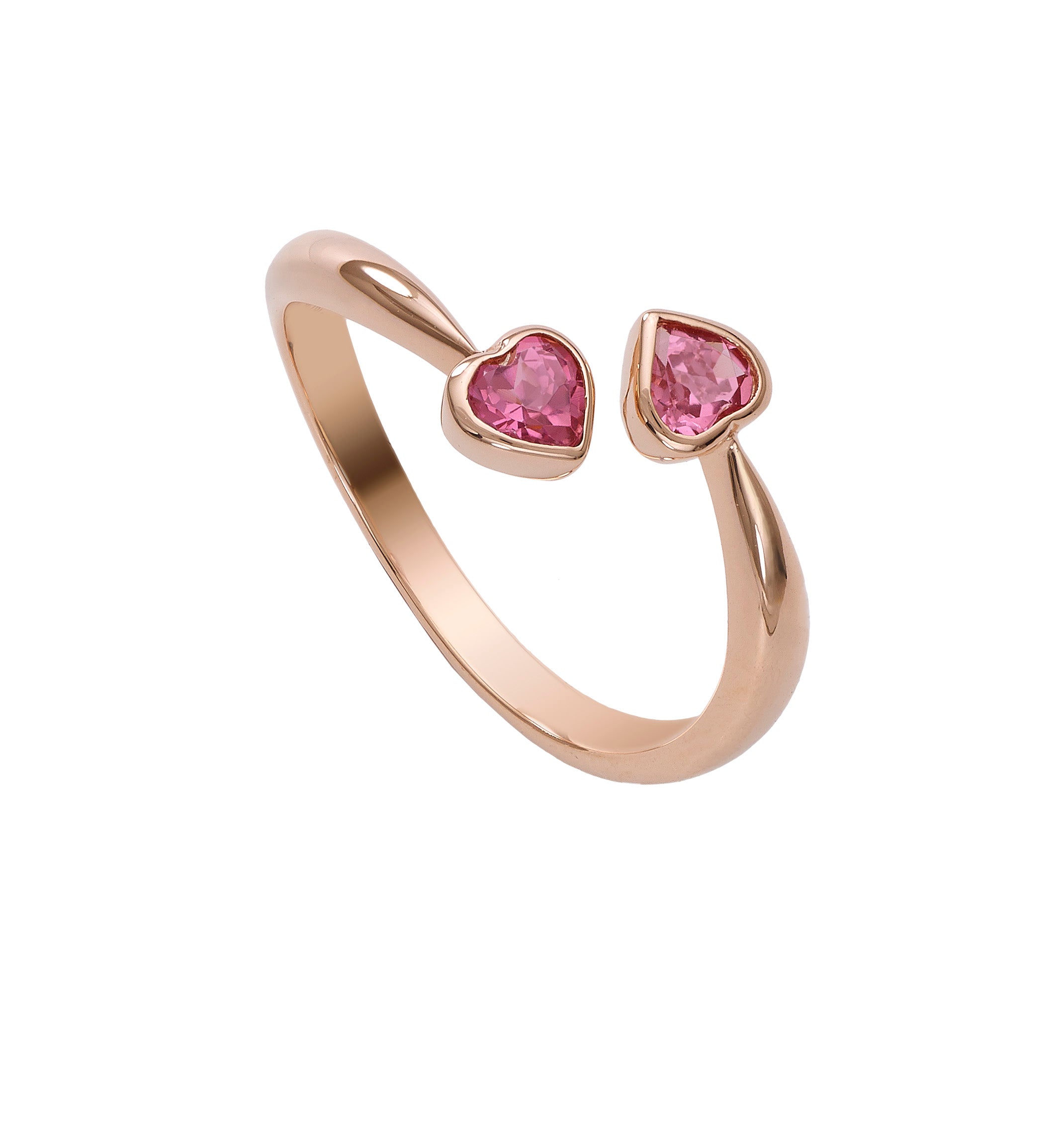 Shared Love Heart Ring - Pink Tourmoline