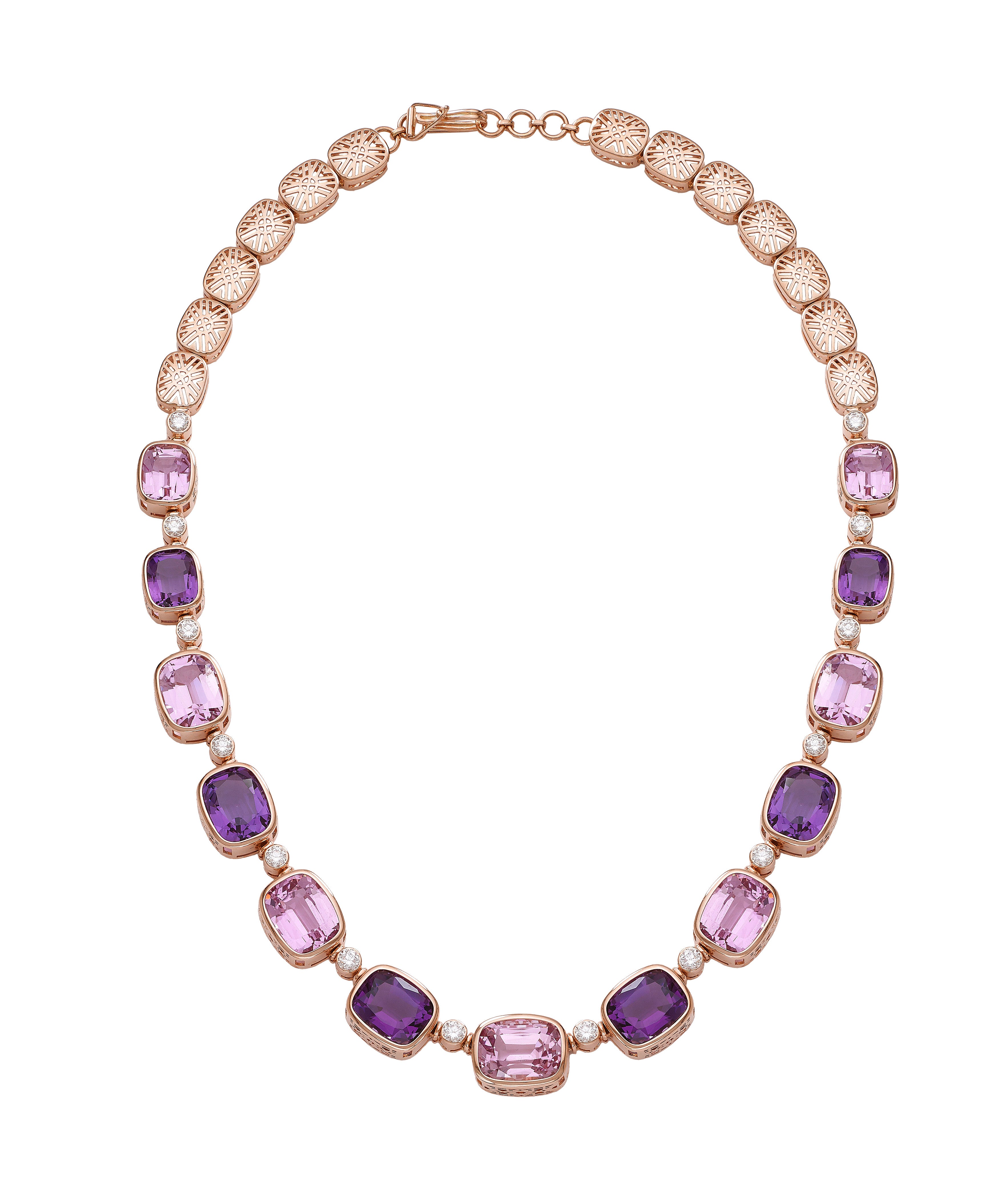 "Playful Purples" Rose Gold Necklace