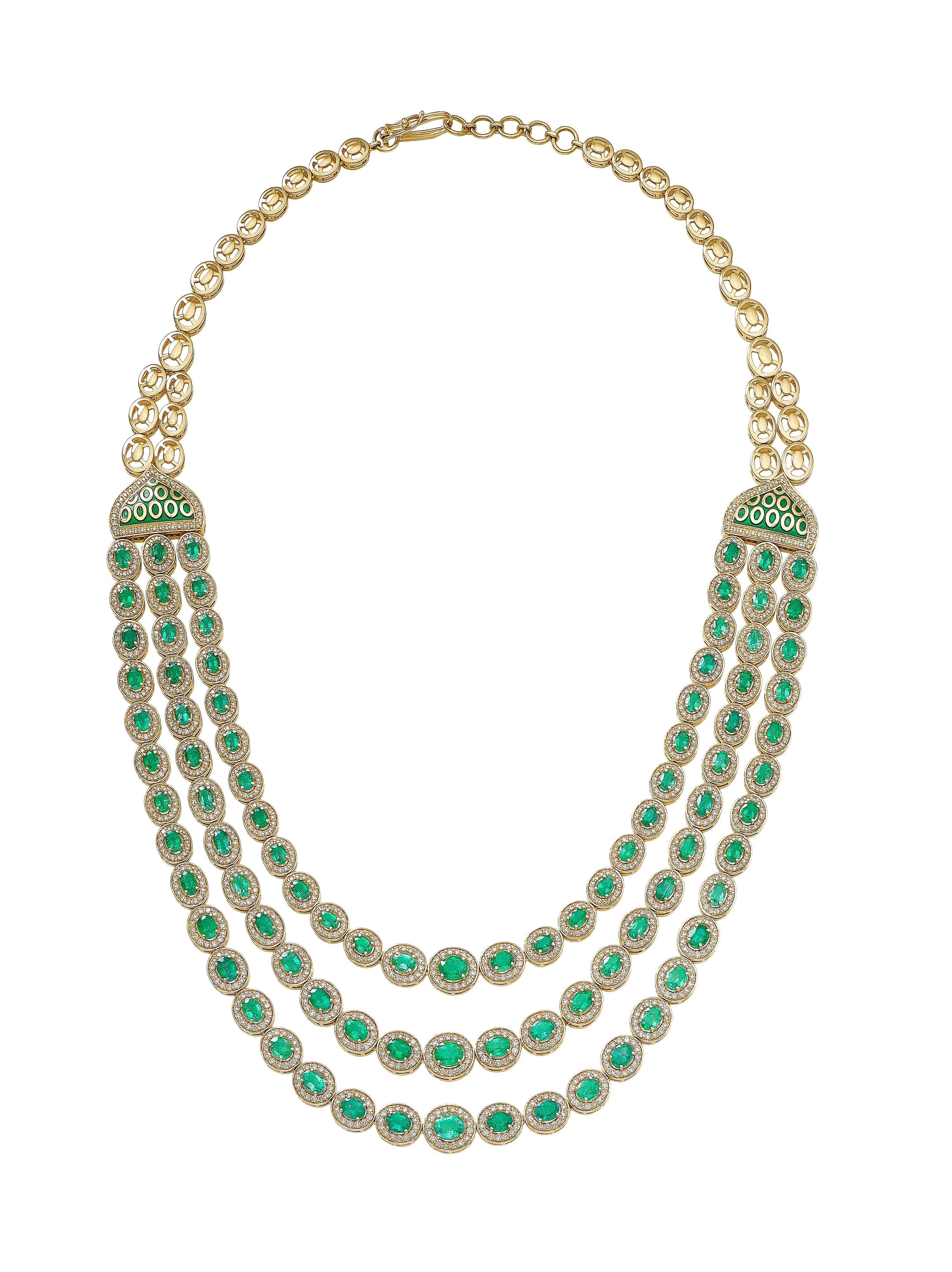 Emerald Cascade Diamond Necklace