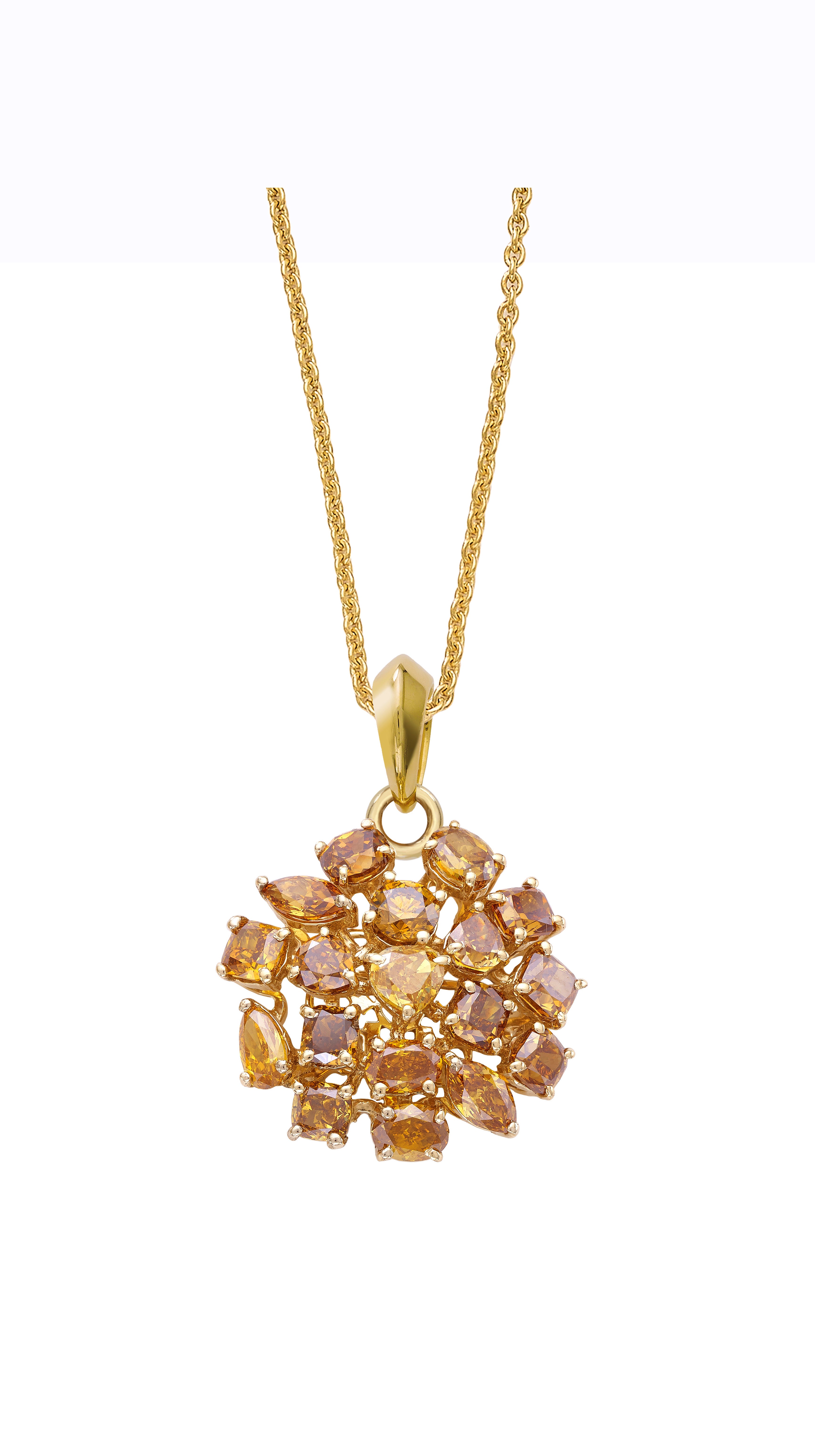 ETERNAL CLUSTERS Diamond Pendant - Warmth in Orange