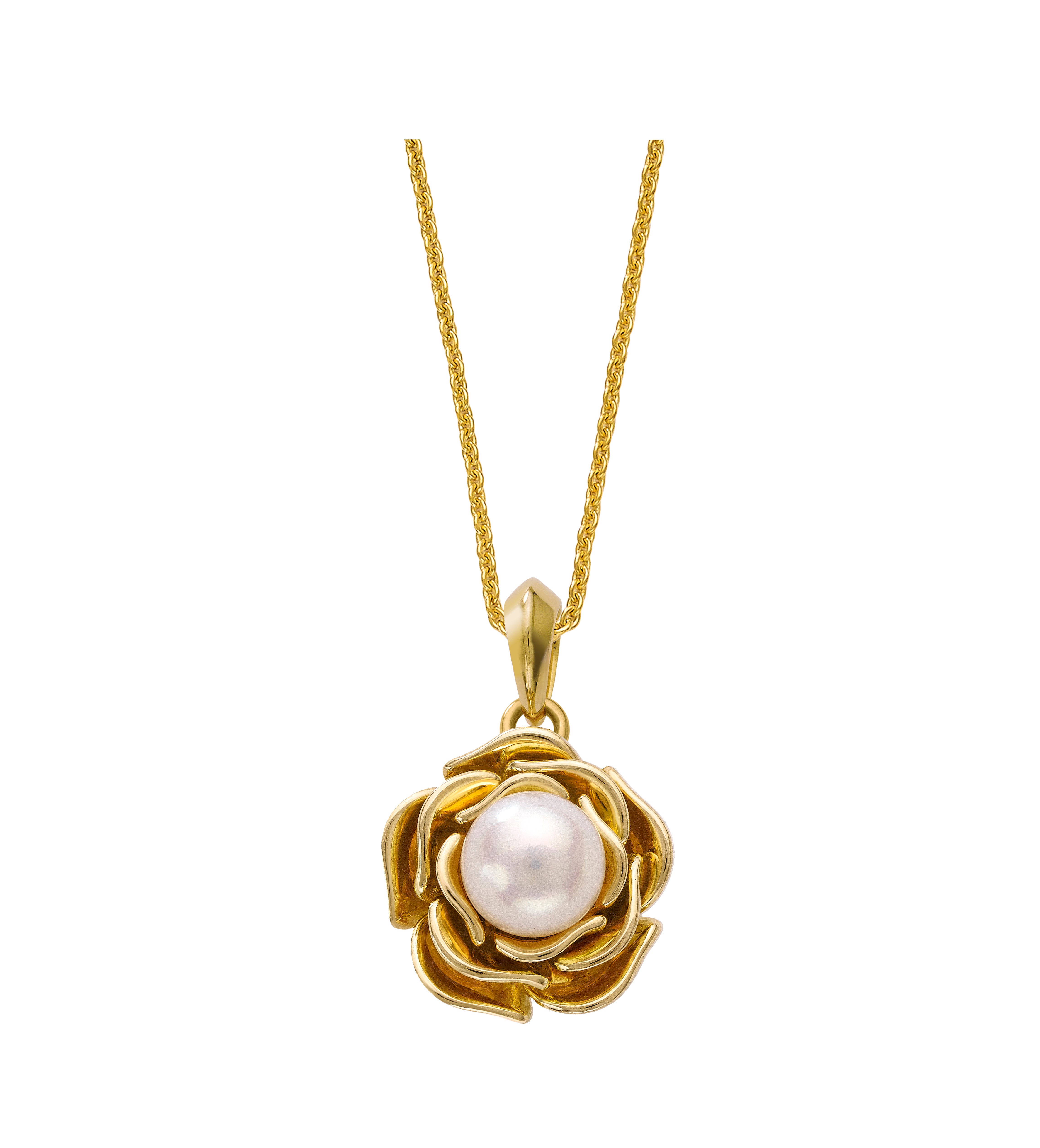 Golden Bloom Pearl Pendant