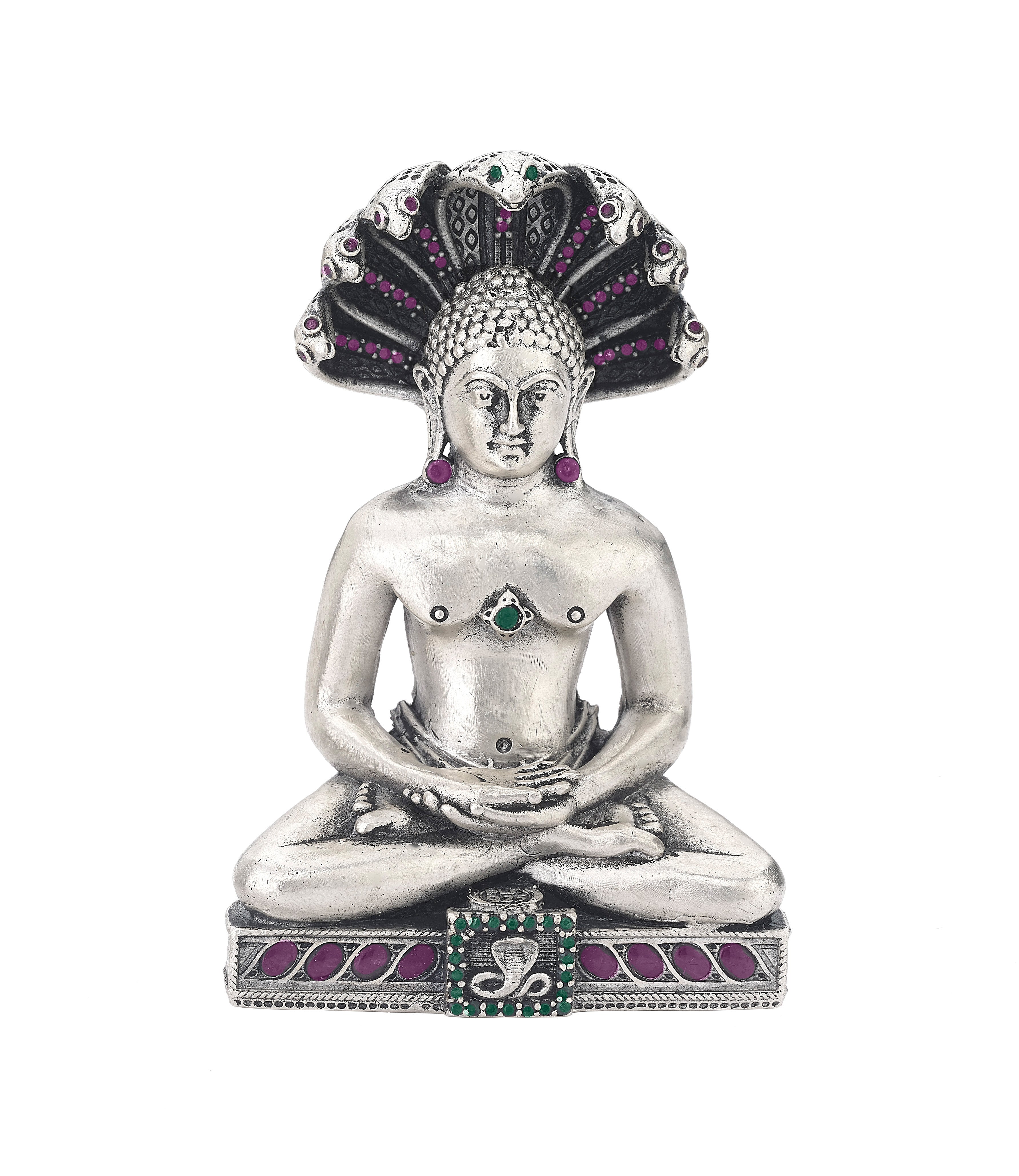 Handcrafted Sterling Silver Lord Parshwanath Statue