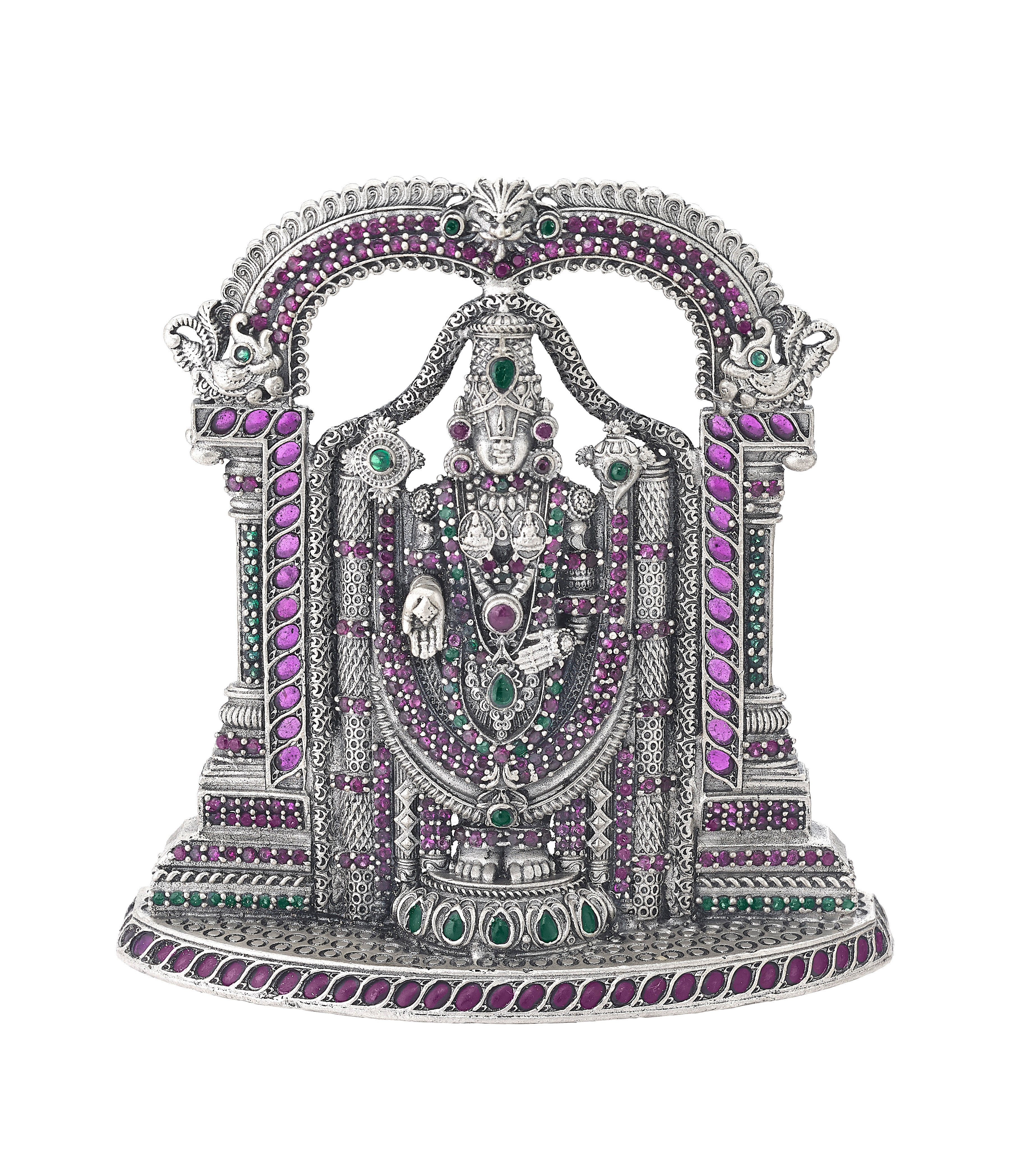 Handcrafted Majesty: Sterling Silver Lord Balaji Statue
