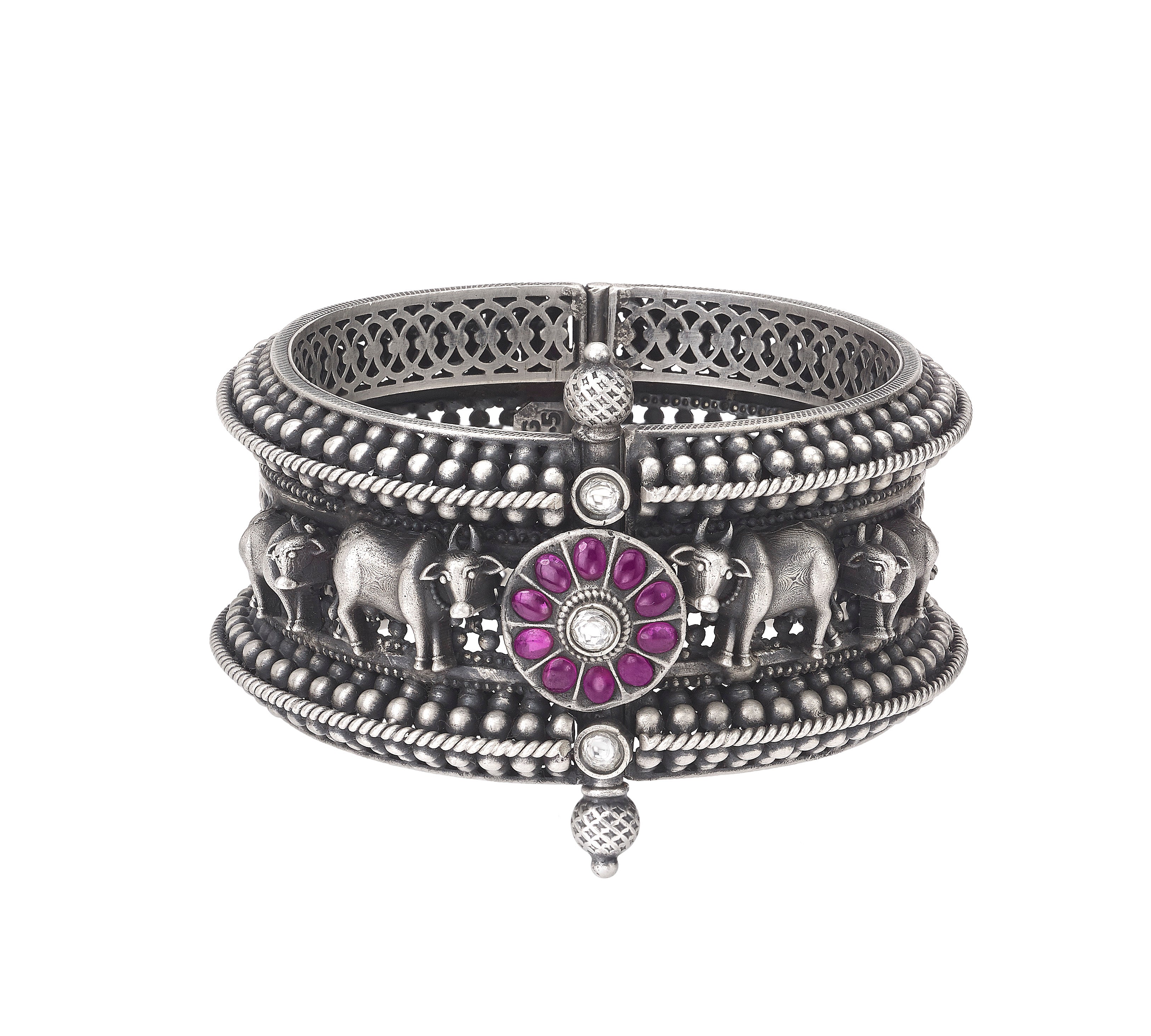 Handcrafted Bangle with Purple Stones Devam