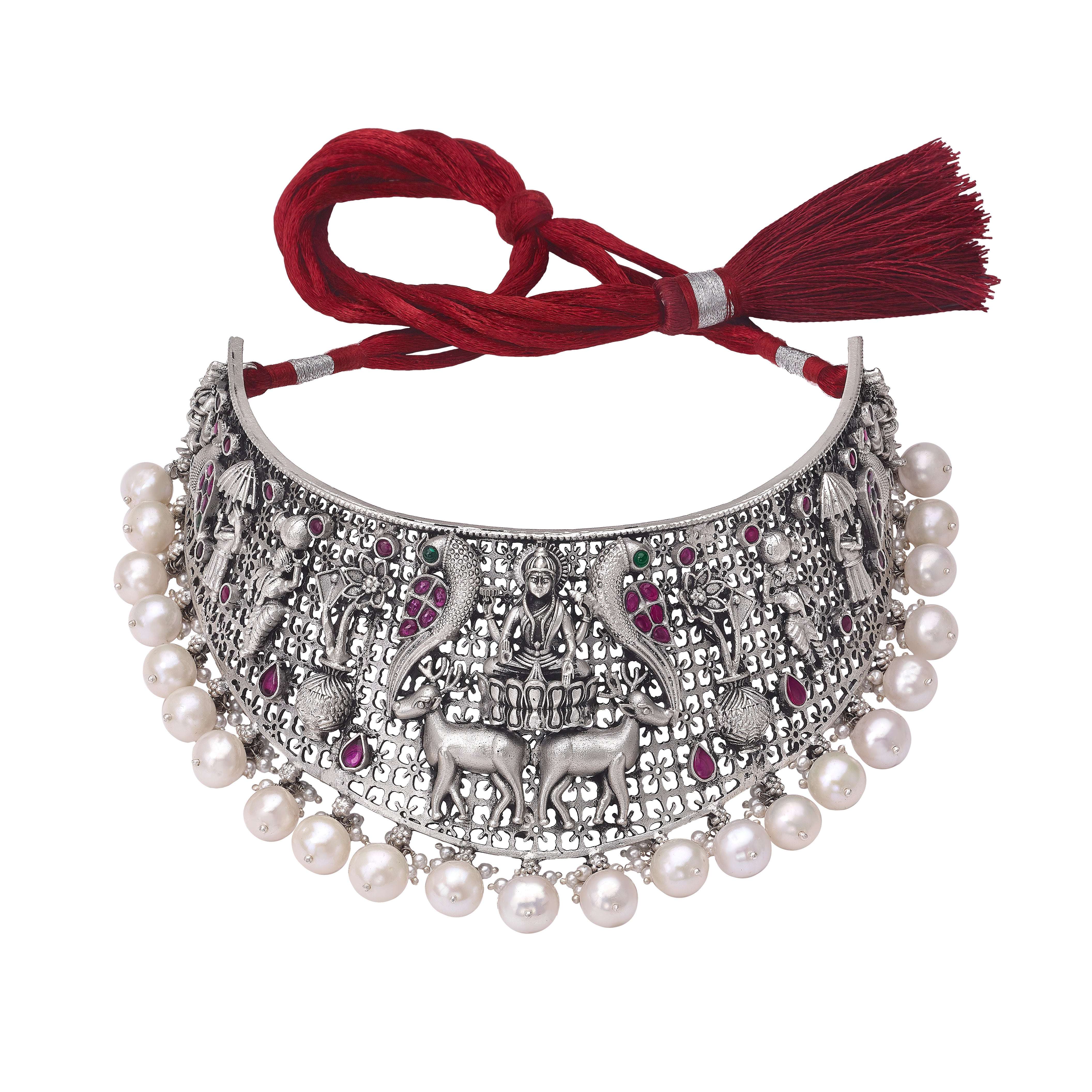 Handcrafted Necklace with Red Stones Devam