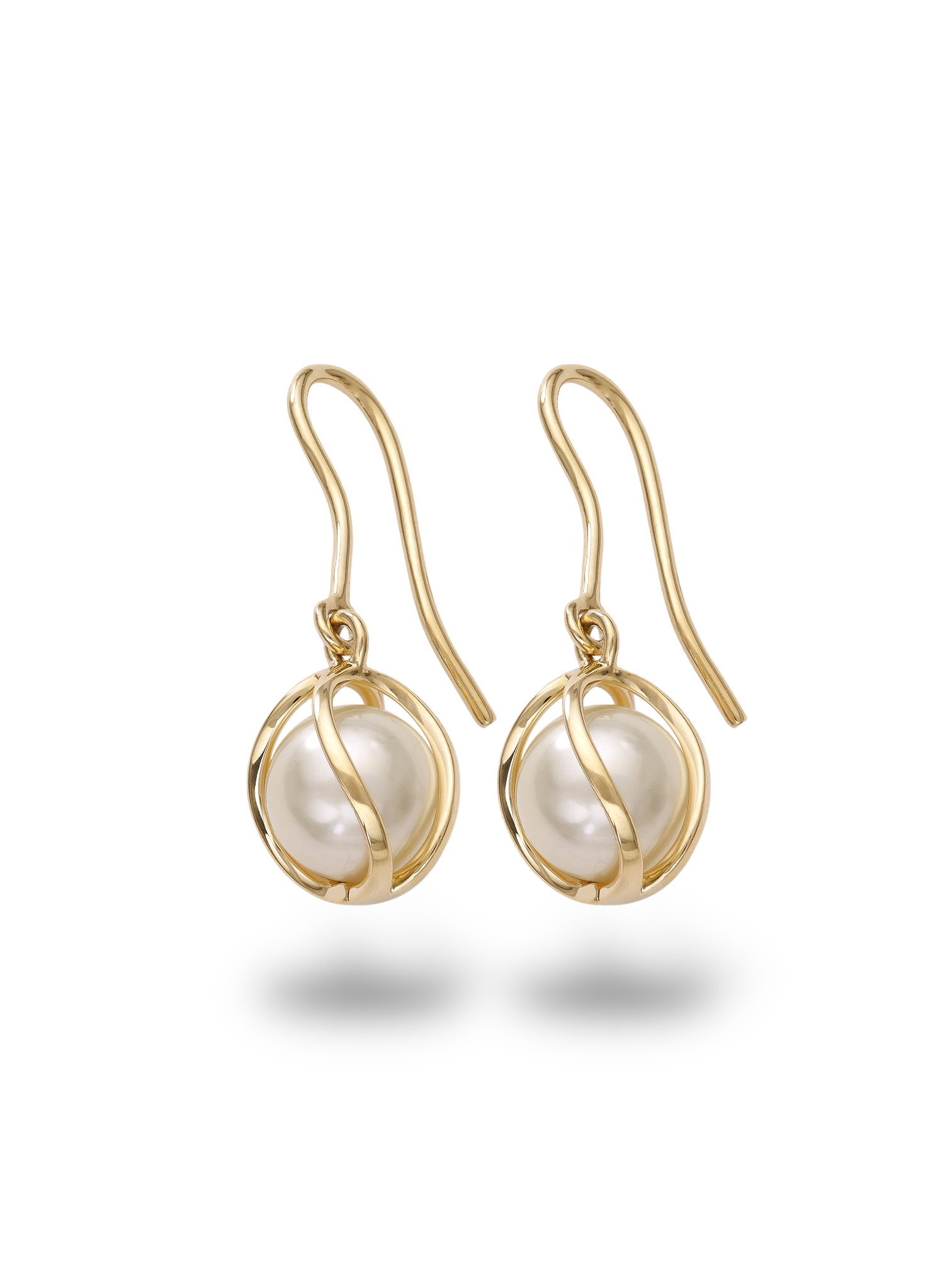 The Suspension Earrings - Pearl / Yellow Gold Devam
