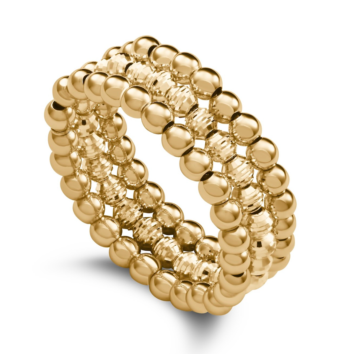 The Three-Row Flex Ring Yellow Gold Large Devam