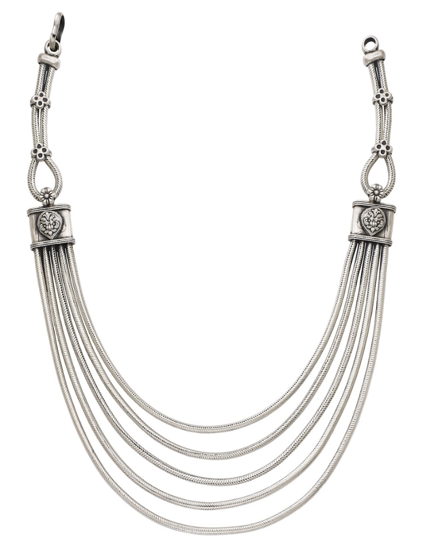 Five Line Silver Necklace