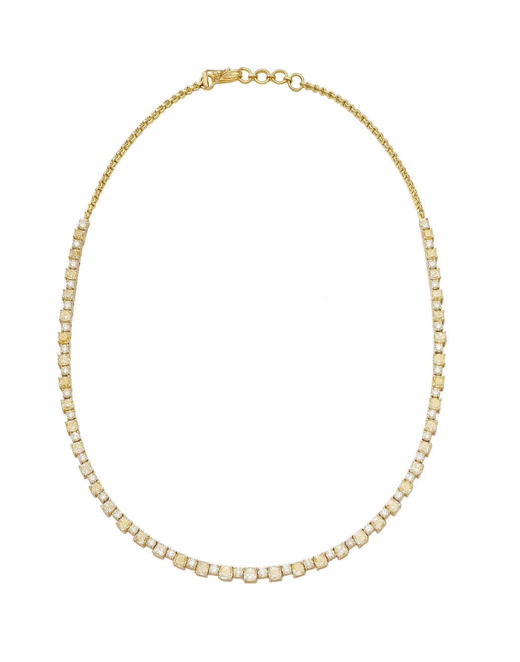 Yellow Diamond Tennis Necklace