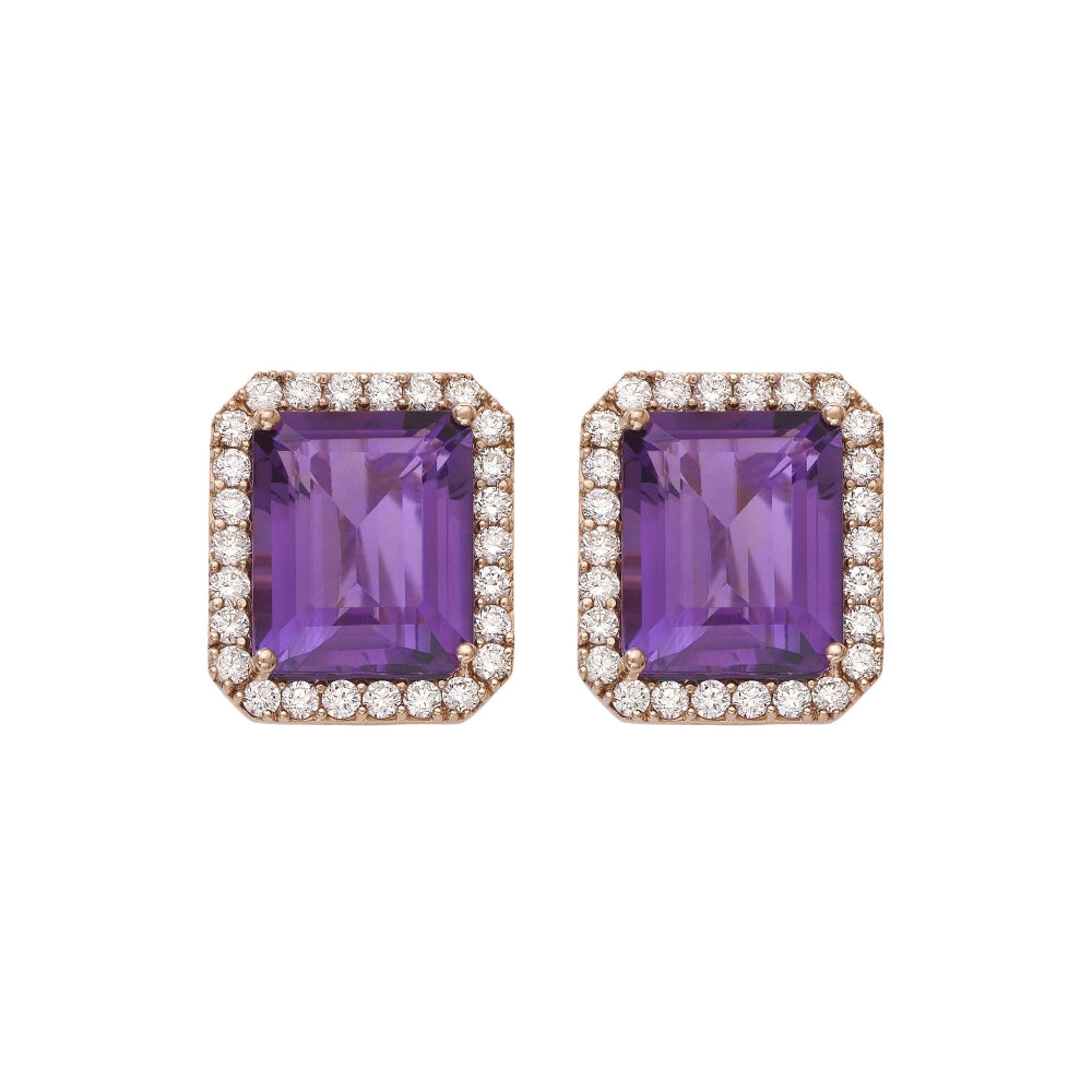 Amethyst Candy Earrings Emerald Cut Devam