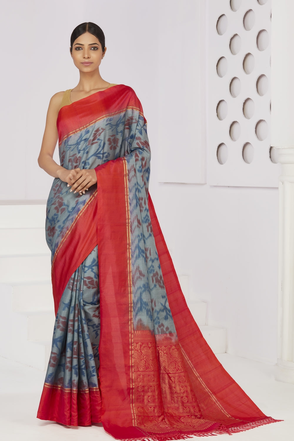 Contrast in a Pochampalli Ikat Devam