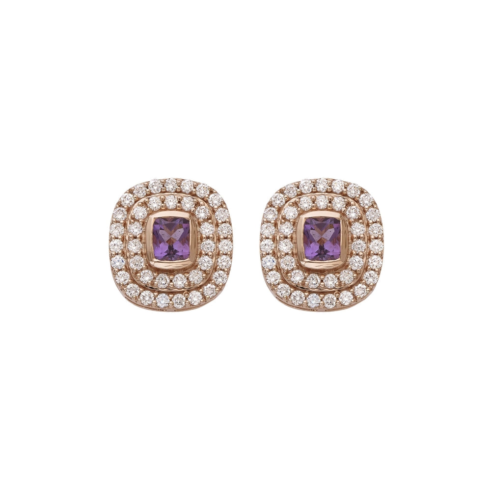 Layered Amethyst Candy Earrings Devam