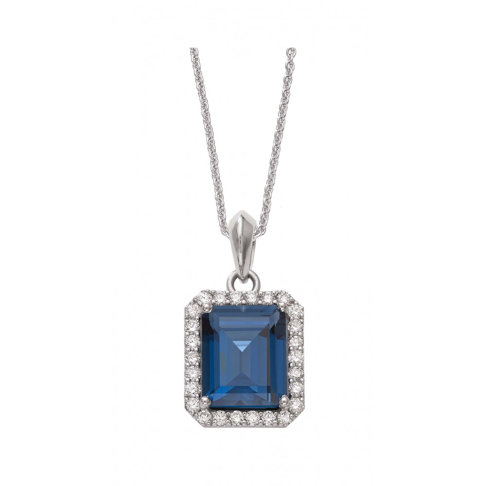 London Blue Topaz Candy Pendant Emerald Cut Devam