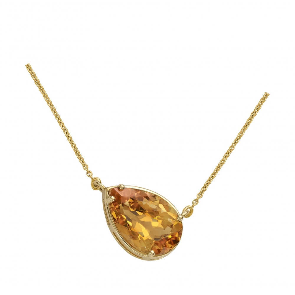 Pear Cut Citrine Candy Pendant
