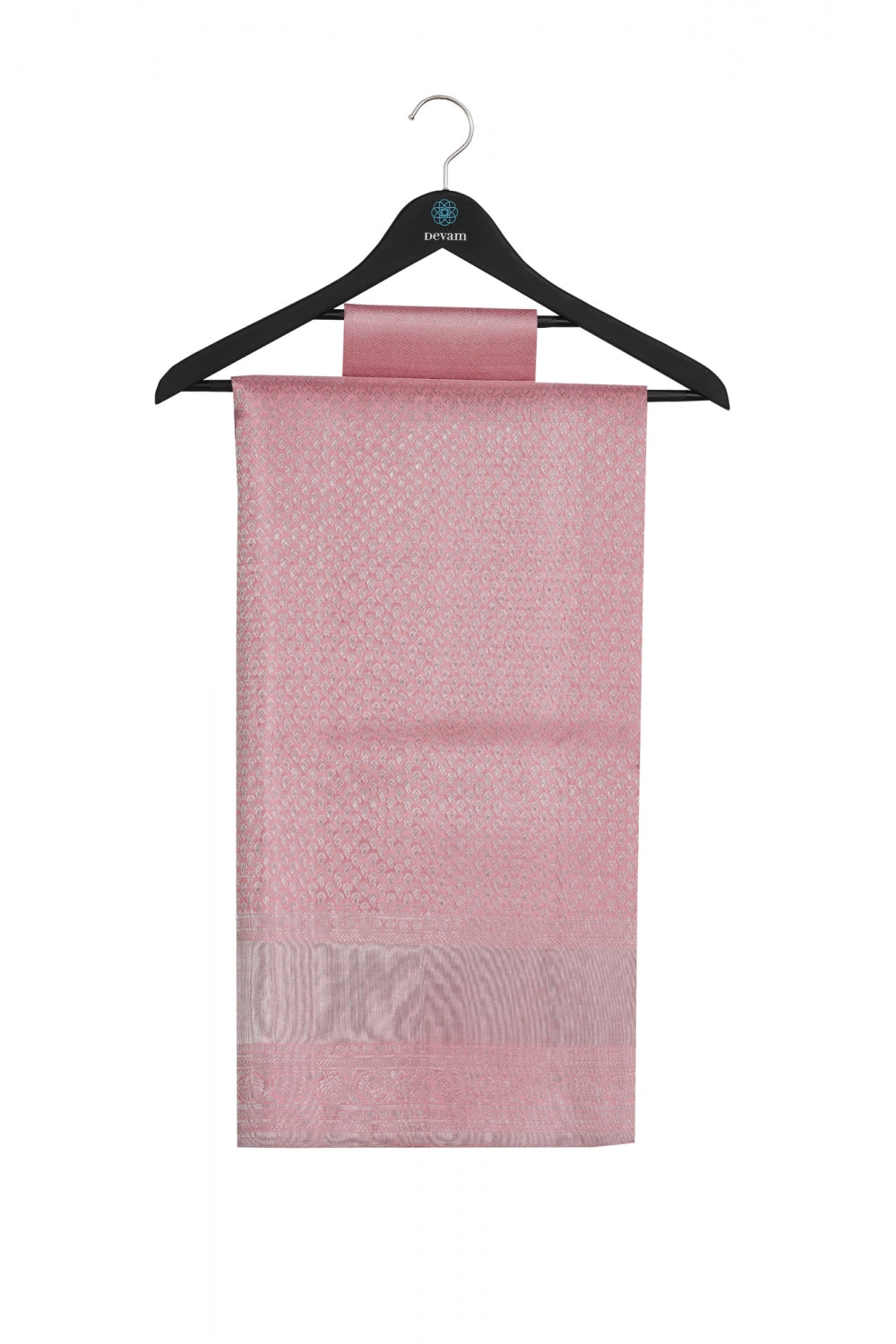 Rose Pink & Real Jari Kanjeevaram Silk Saree Devam