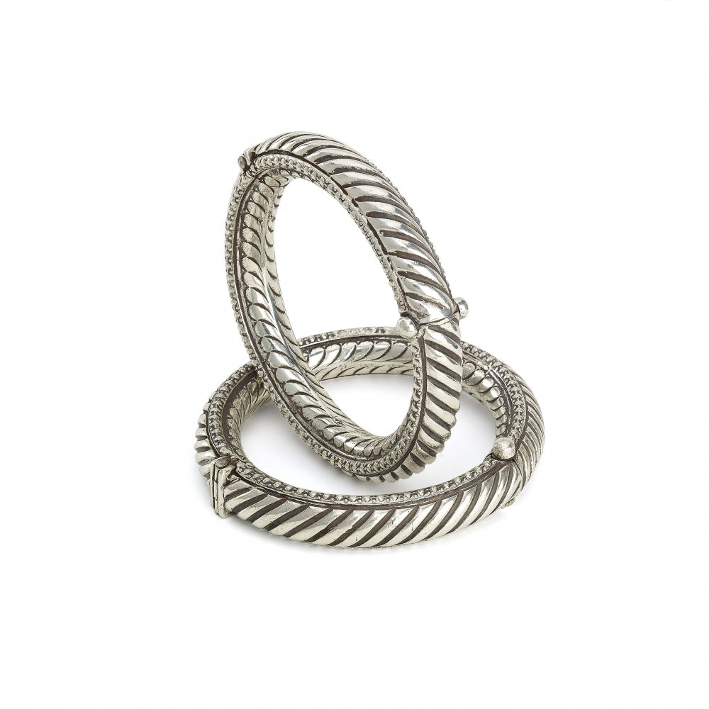 Sterling Silver Fluted Bangle Bracelet Devam