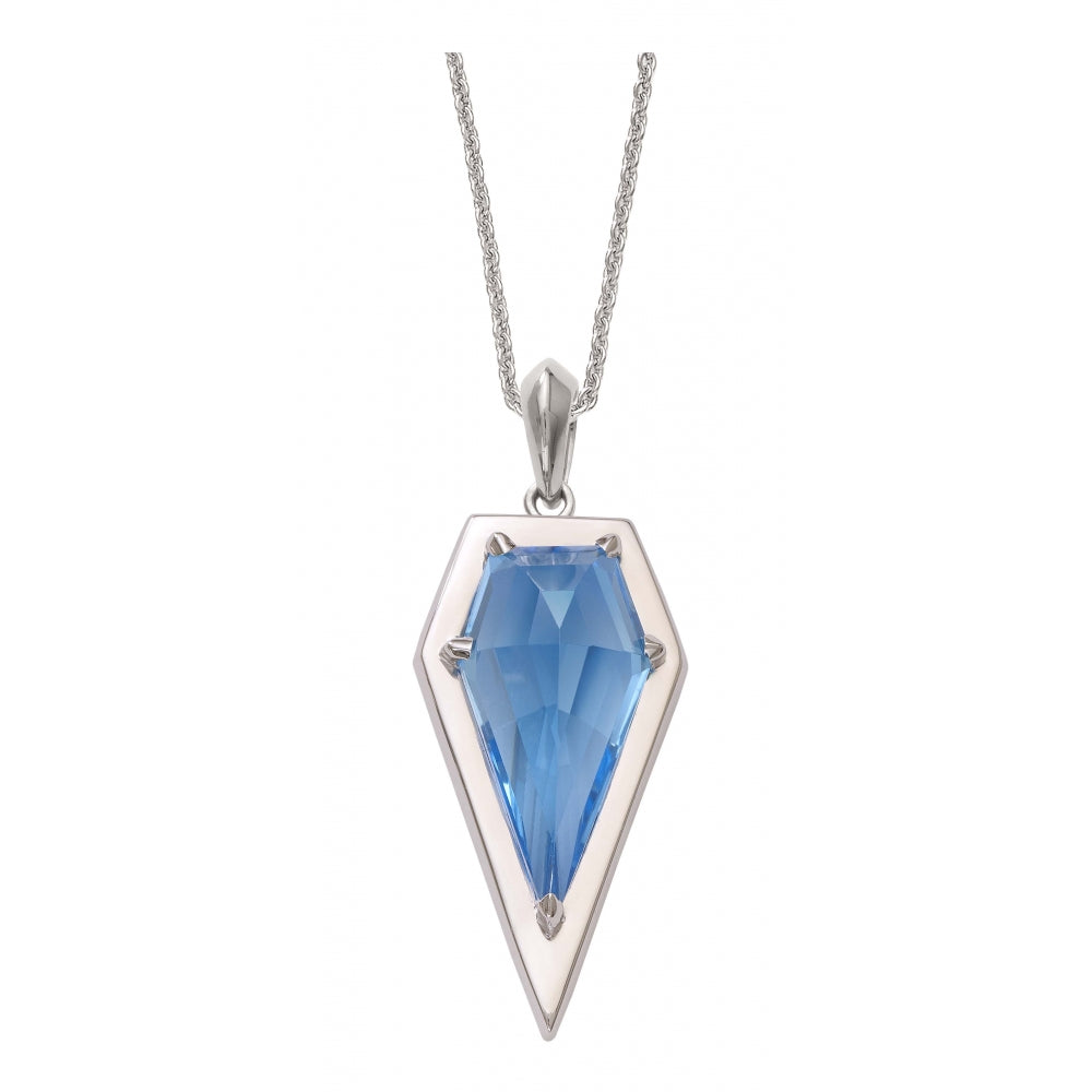 Swiss Blue Topaz Candy Pendant Shield Cut Devam