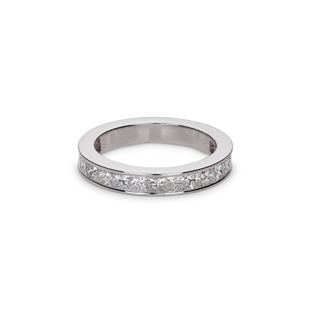 Princess Cut Channel Set Diamond Engagement Ring Devam