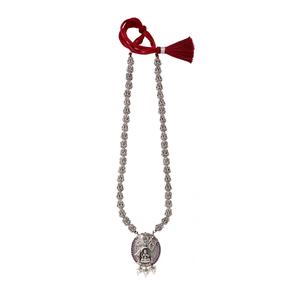 Sterling Silver Necklace With Red Stones Devam