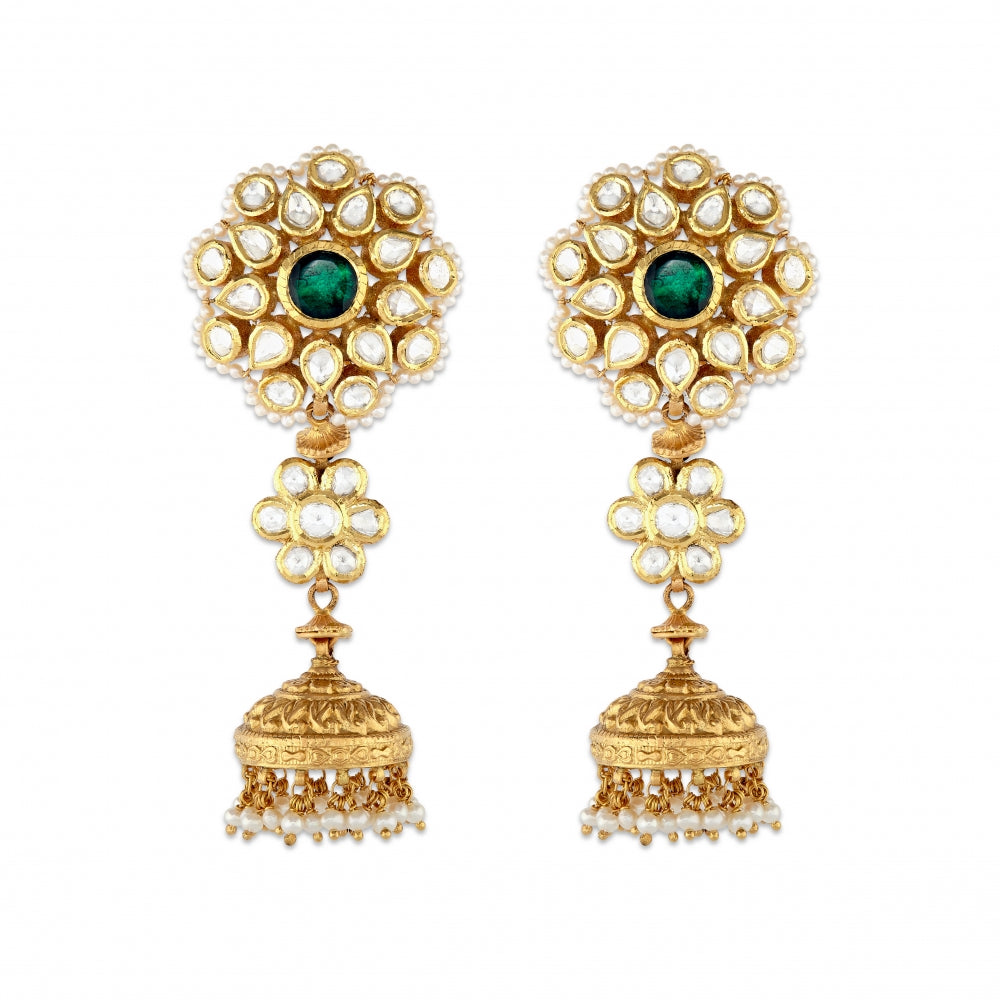 Desert Flower Jhumka Earrings Devam