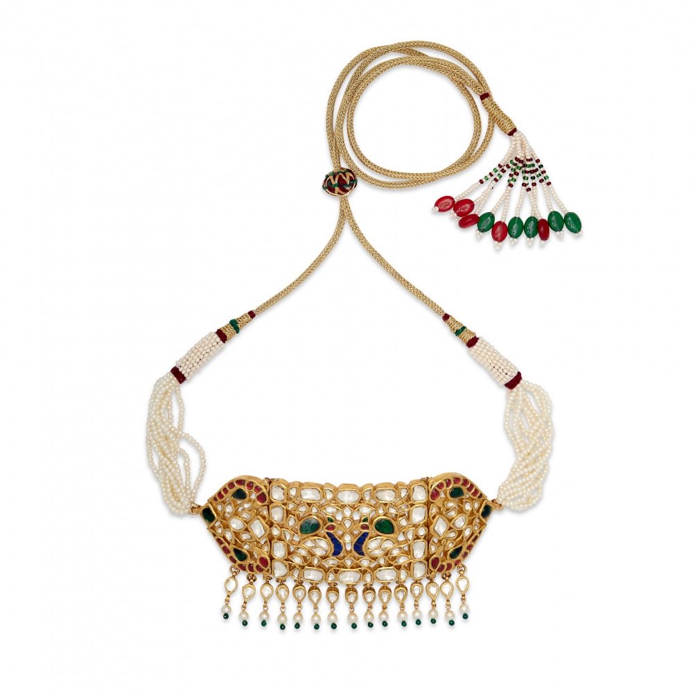 Peacock's Dance Choker Necklace Set Devam
