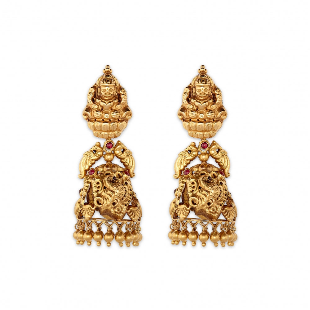 22k Gold Temple Earrings Devam