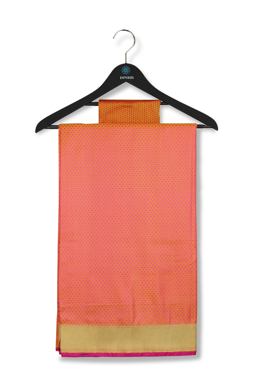 Orange & Fuchsia Saree Banarasi Soft Silk Devam