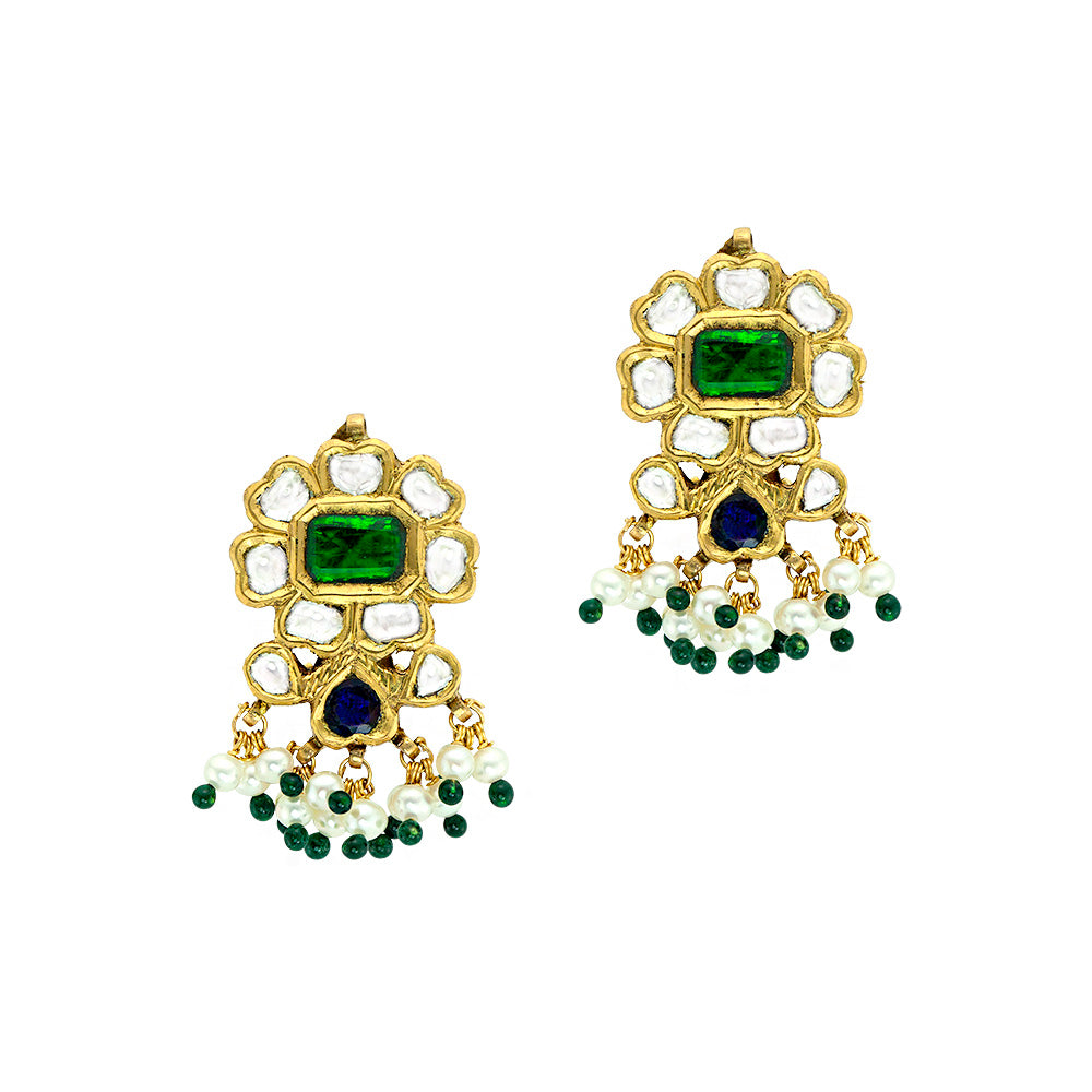 Kundan & Emerald Necklace Set Devam