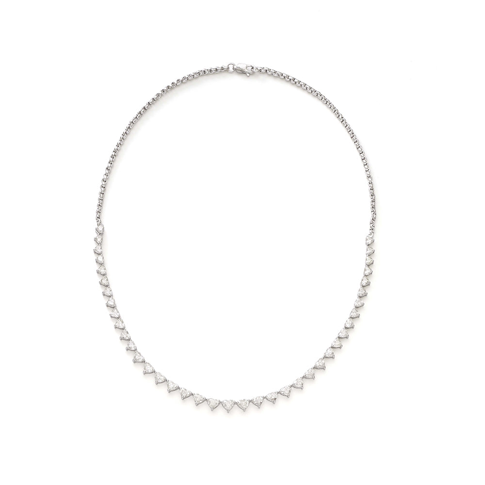 Heart Shaped Diamond Line Necklace Devam
