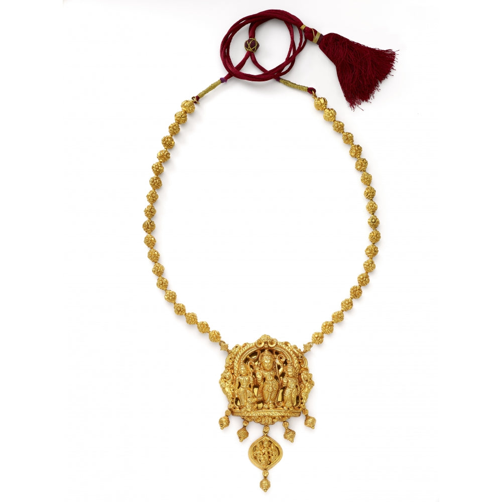 22k Temple Style Ram Darbar Necklace Set Devam