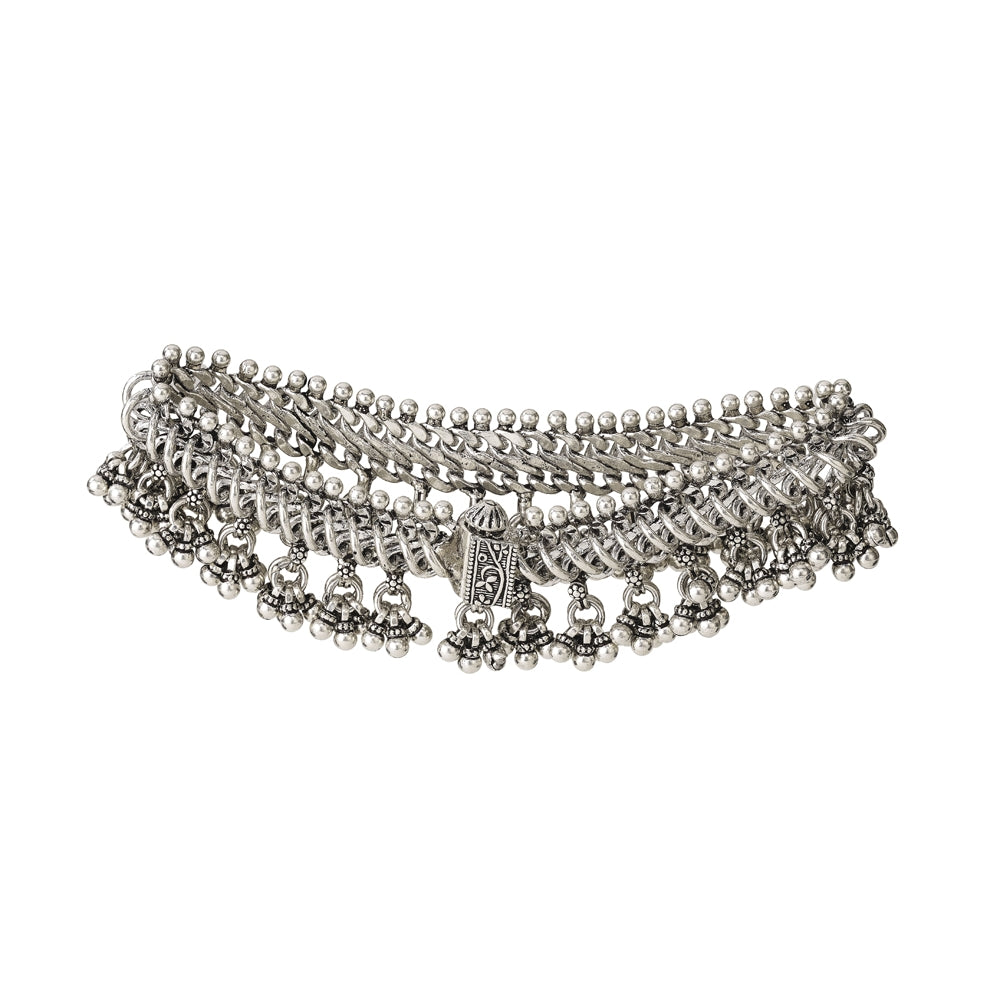 Silver Dangle Choker Necklace Devam