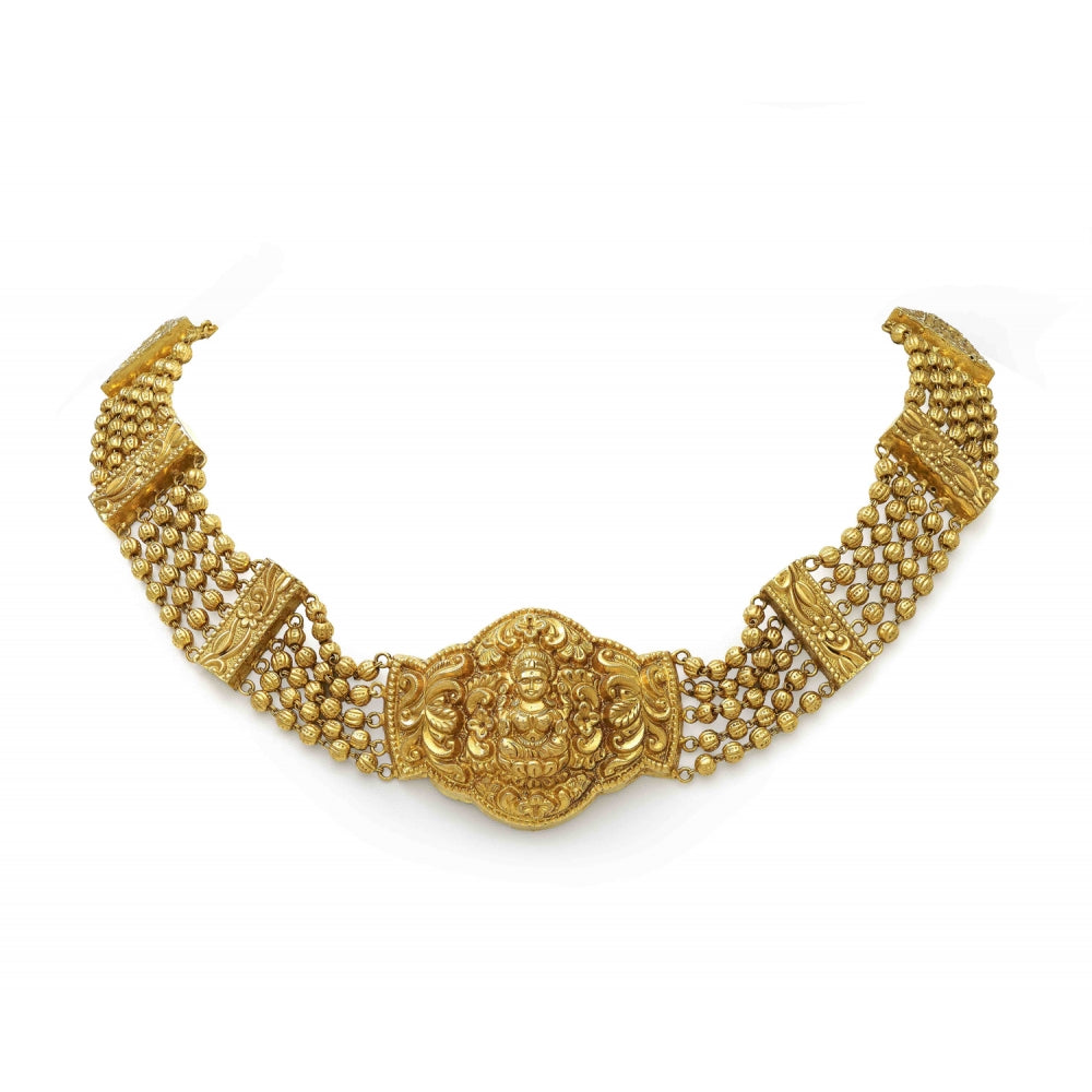 22k Yellow Gold Deity Temple Choker Necklace Devam