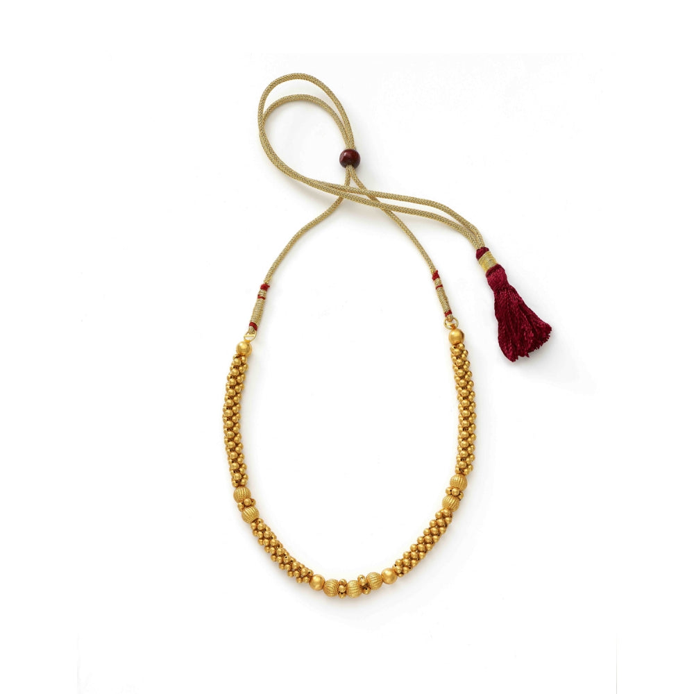 22k Yellow Gold Thushi Choker Orb Necklace Devam