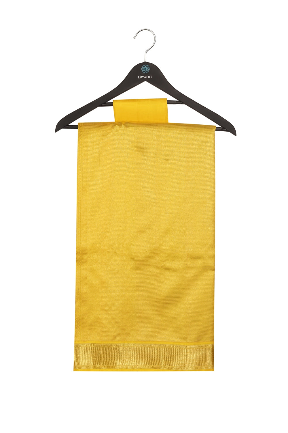 Pale Green & Golden Yellow Morchakra Real Jari Silk Kanjeevaram Saree Devam