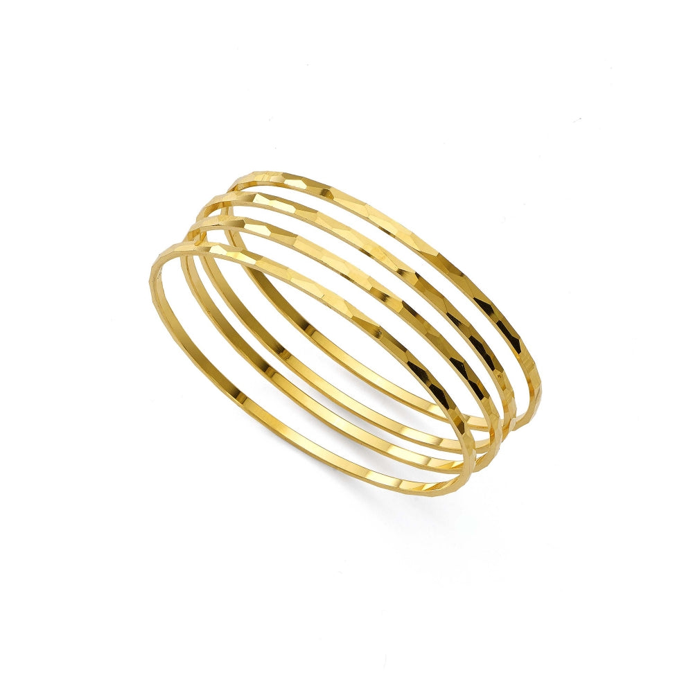 22k Yellow Gold Thin Geometric Bangle Bracelets Devam