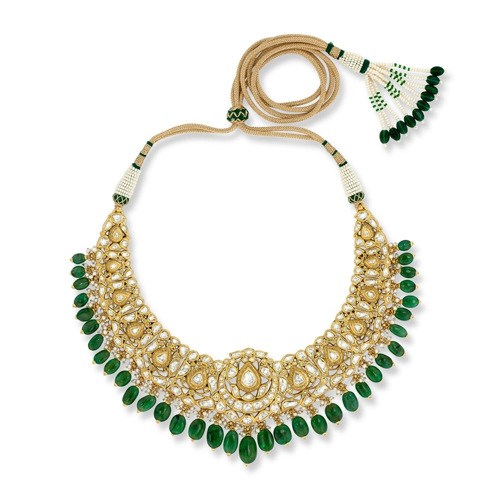 Kundan & Emerald Mughal set Devam