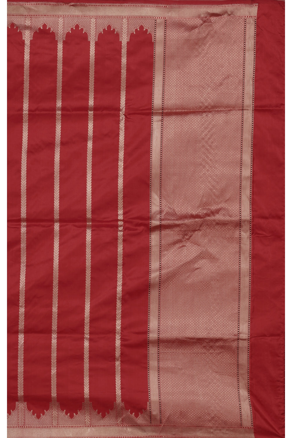 Red Silk Banarasi Handloom Saree Devam