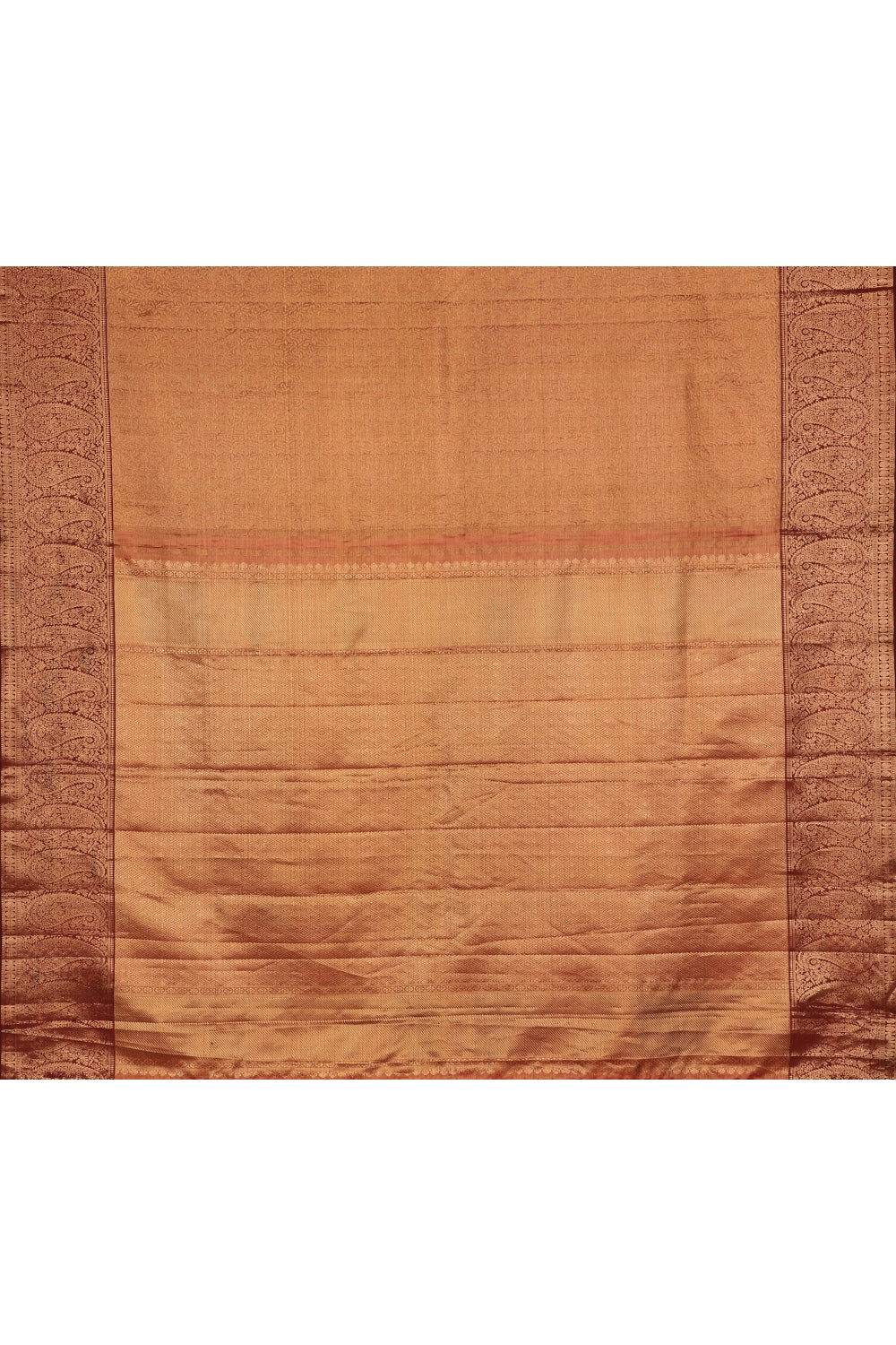Bronze Orange Kanjeevaram Silk Saree Devam