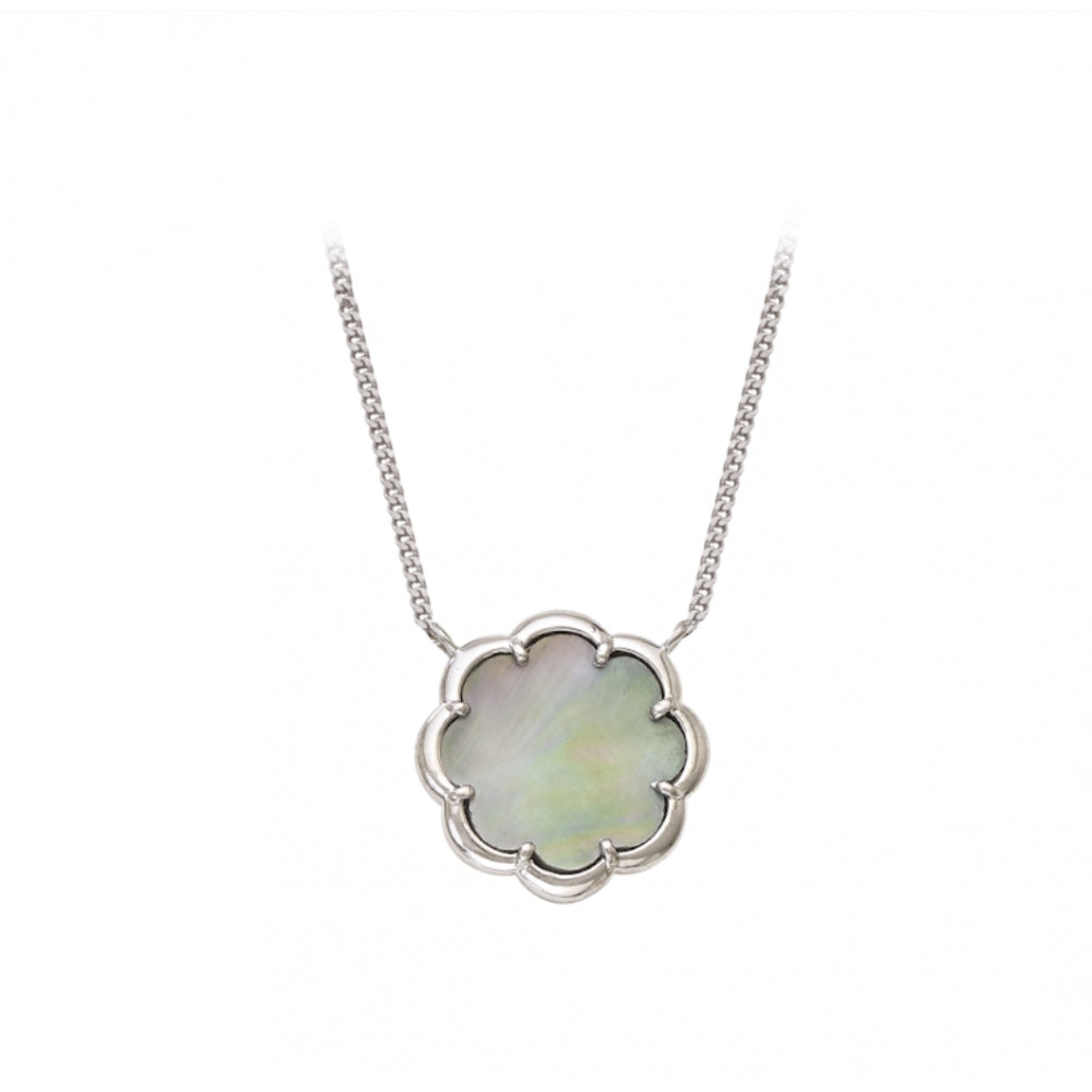 Flower Cut Green Mother Of Pearl Necklace Small Devam
