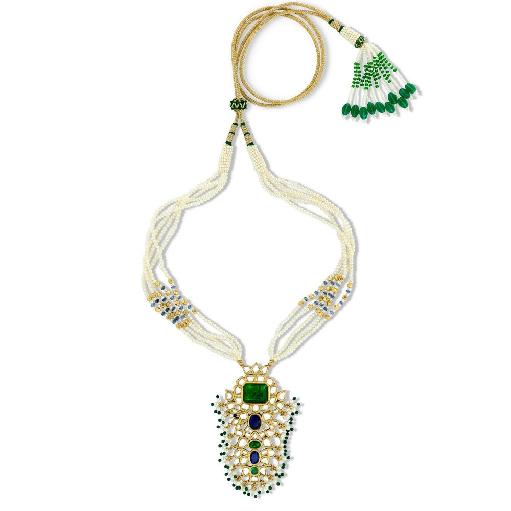 Kundan & Emerald Necklace Set Devam