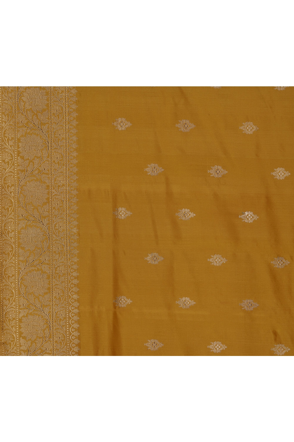Deep Gold Silk Banarasi Saree Devam