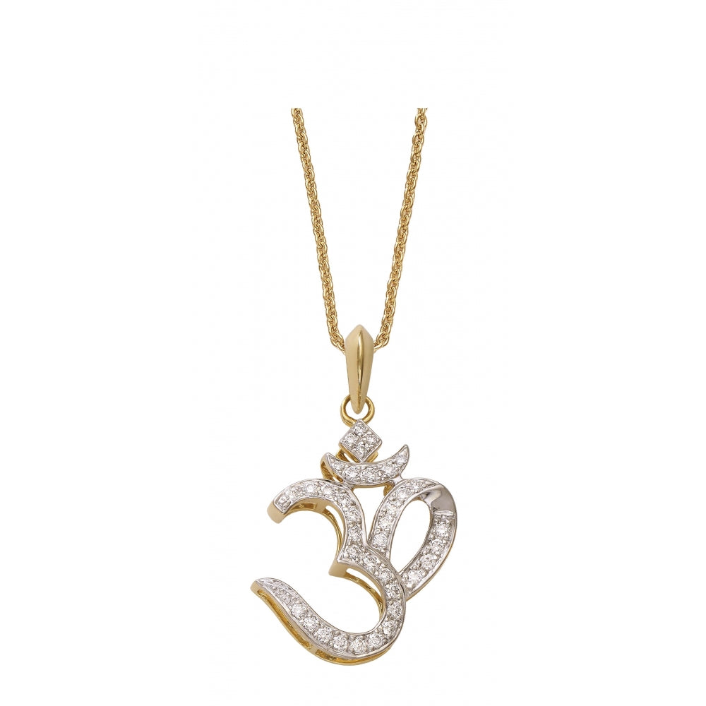 Large Om in Diamond & Gold